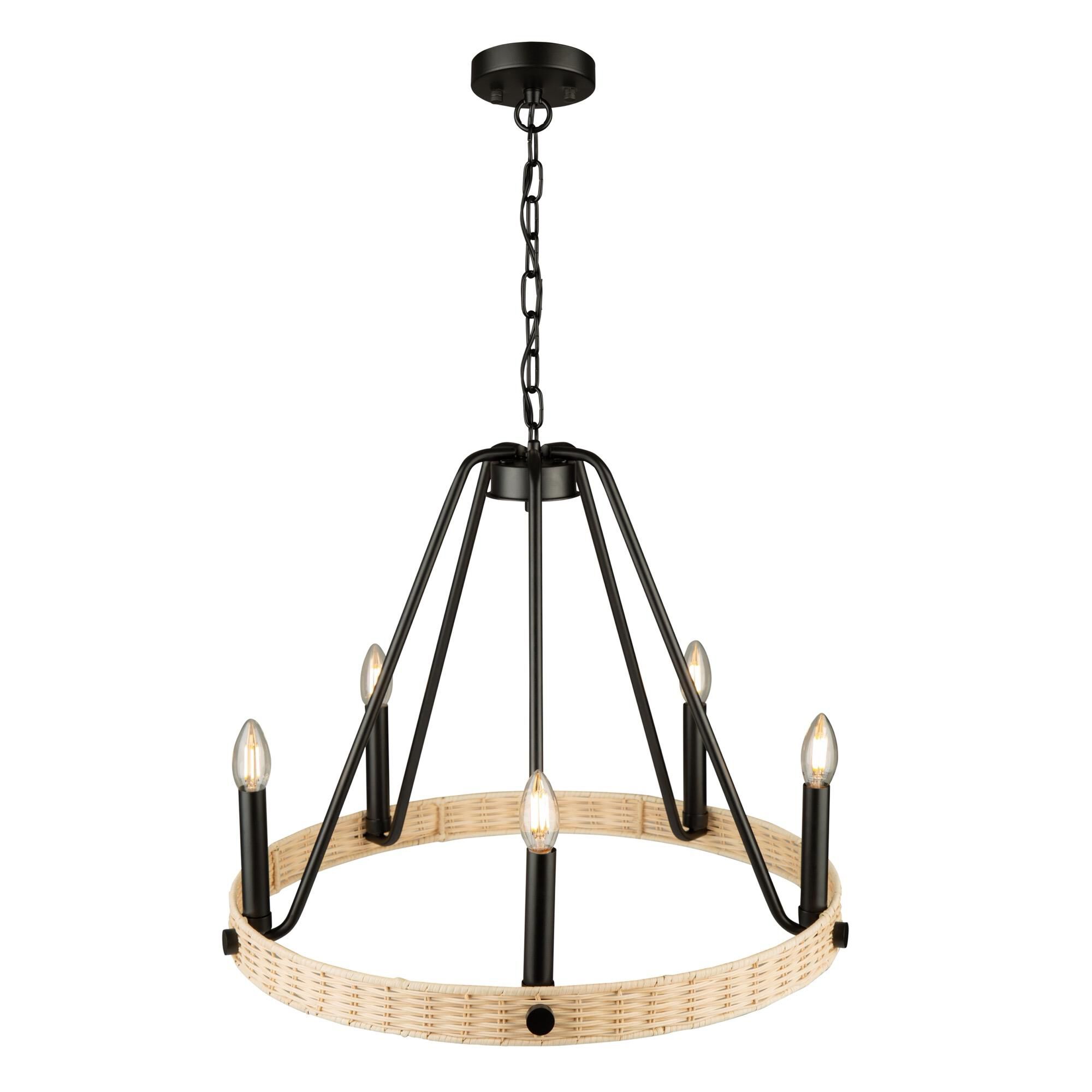 Perris 24 Inch 5 Light Chandelier by Artcraft