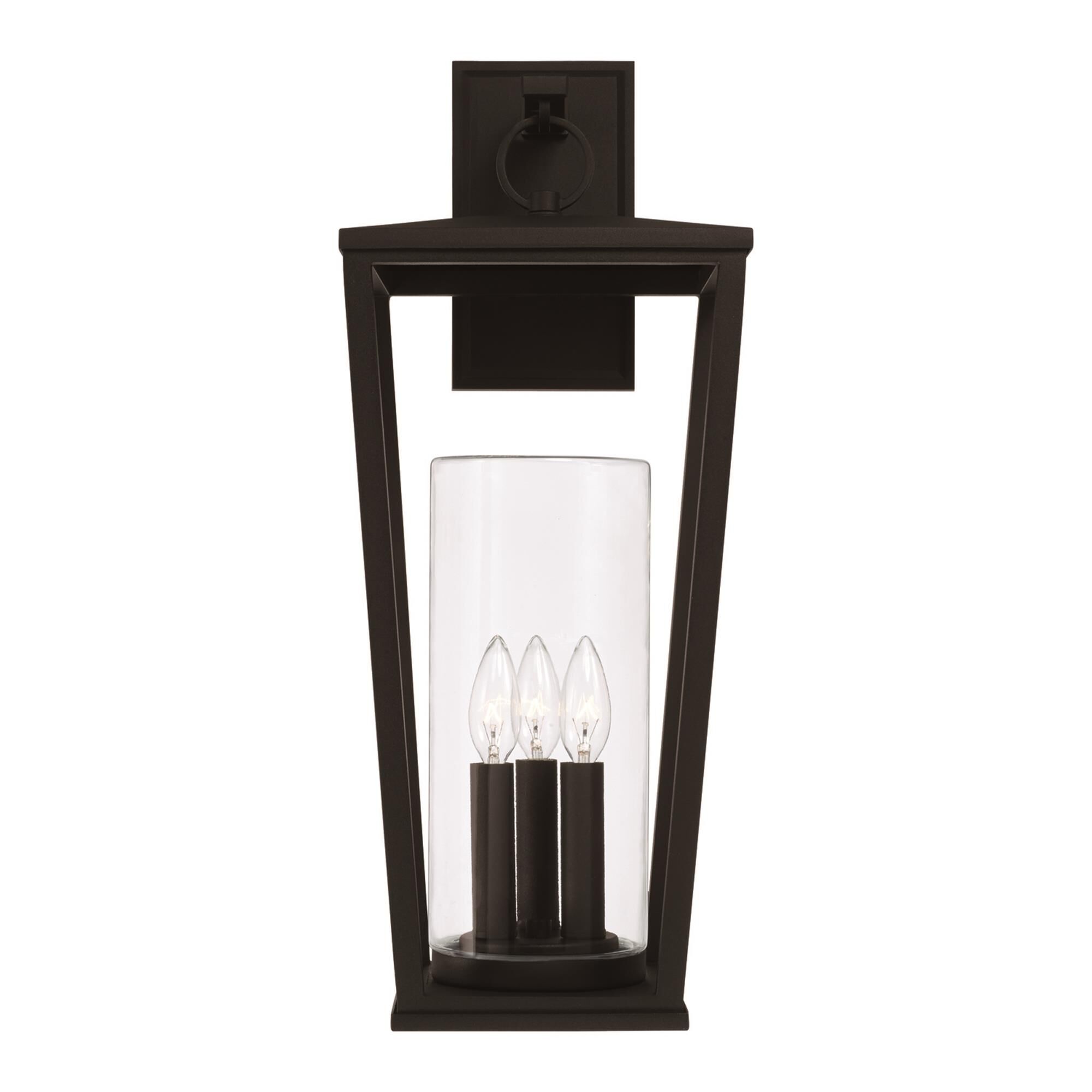 Shown in Black finish and Clear glass