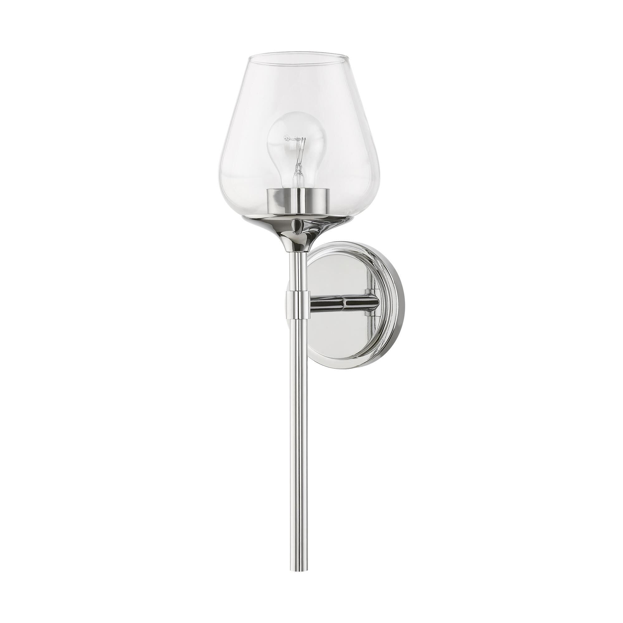Shown in Polished Chrome finish and Clear glass
