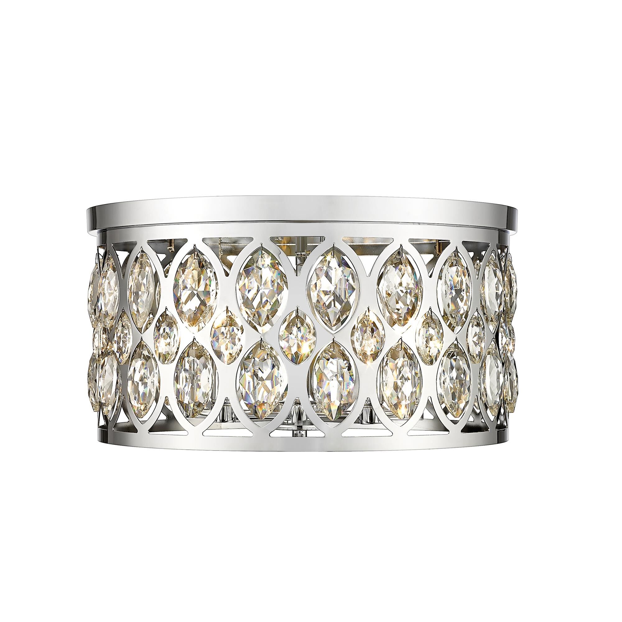 Shown in Chrome finish and Clear Crystal glass