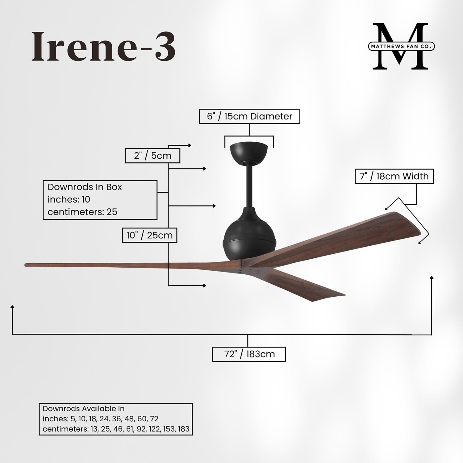 Irene 72 Inch Ceiling Fan by Matthews Fan Company