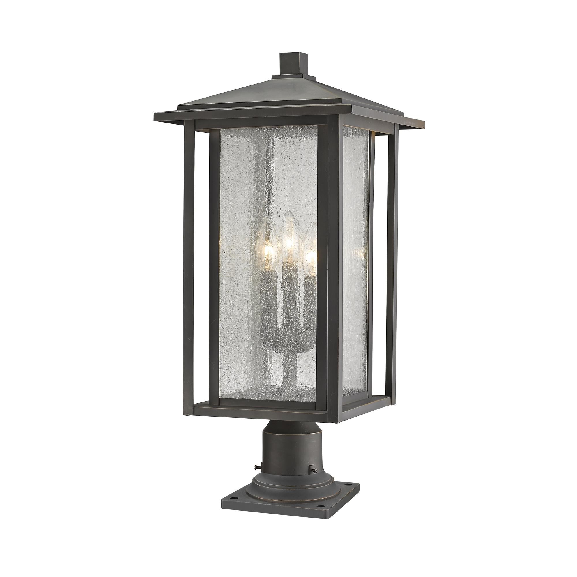 Aspen 24 Inch Tall 3 Light Outdoor Pier Lamp by Z-Lite