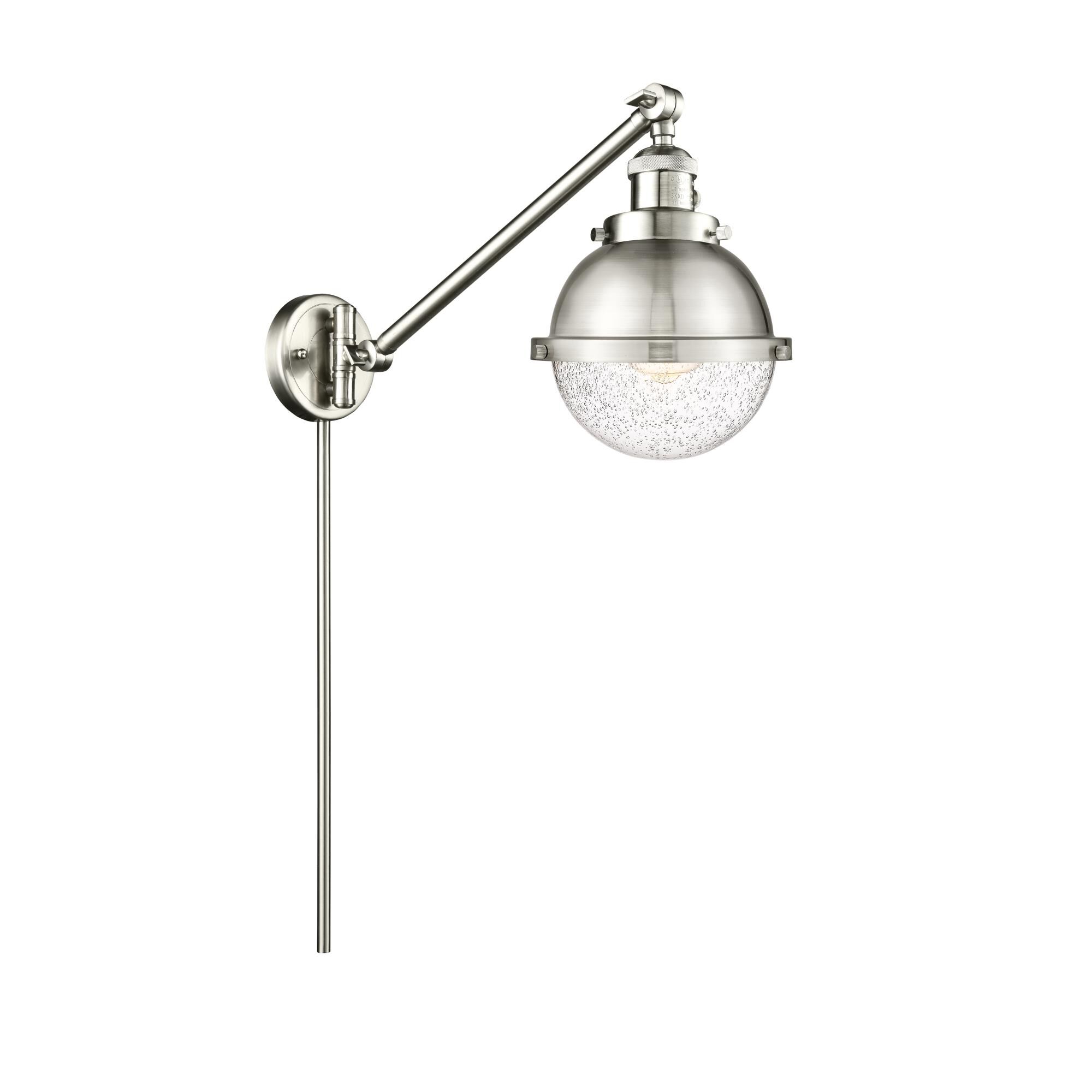 Shown in Brushed Satin Nickel finish and Seedy glass