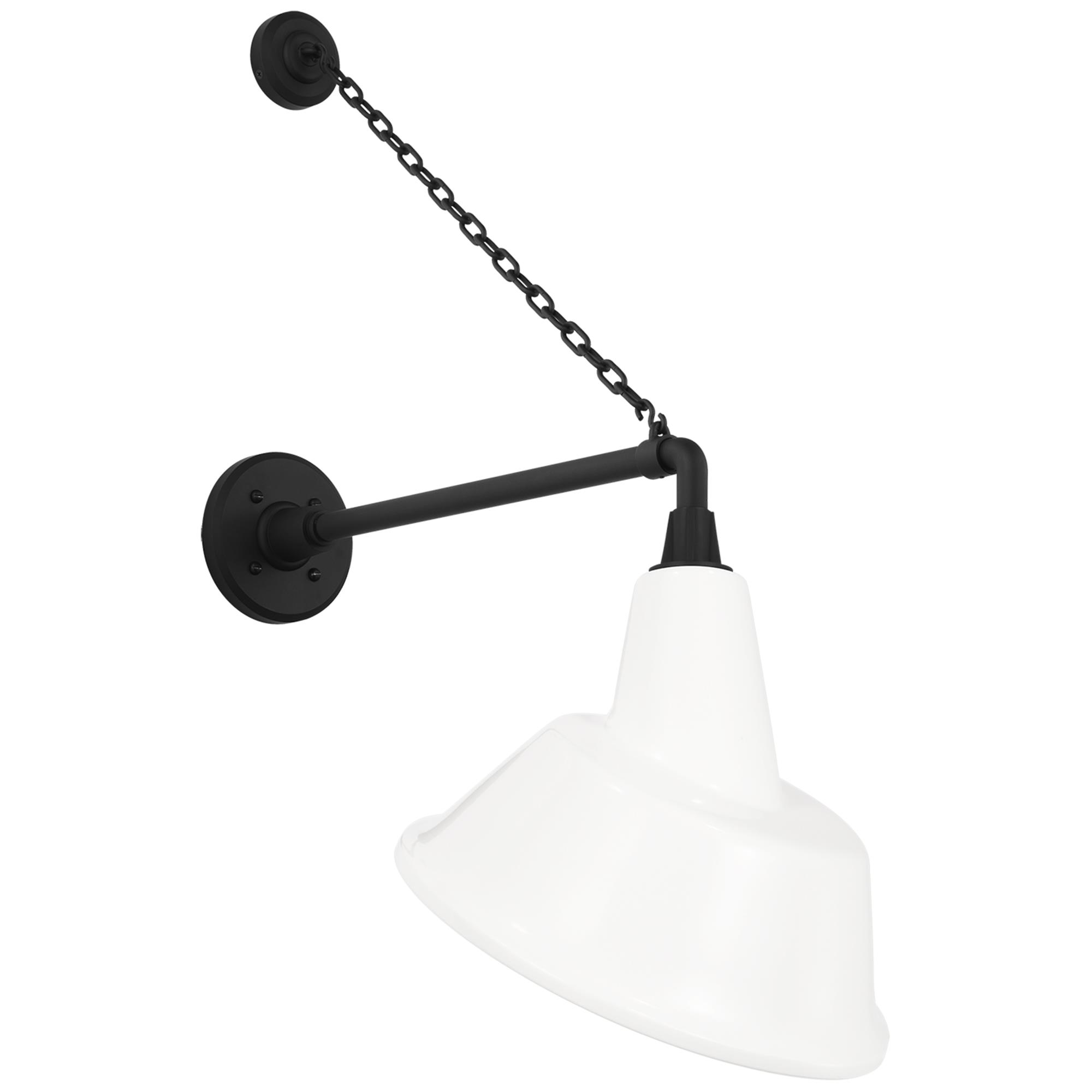 Shown in Matte Black finish and White shade