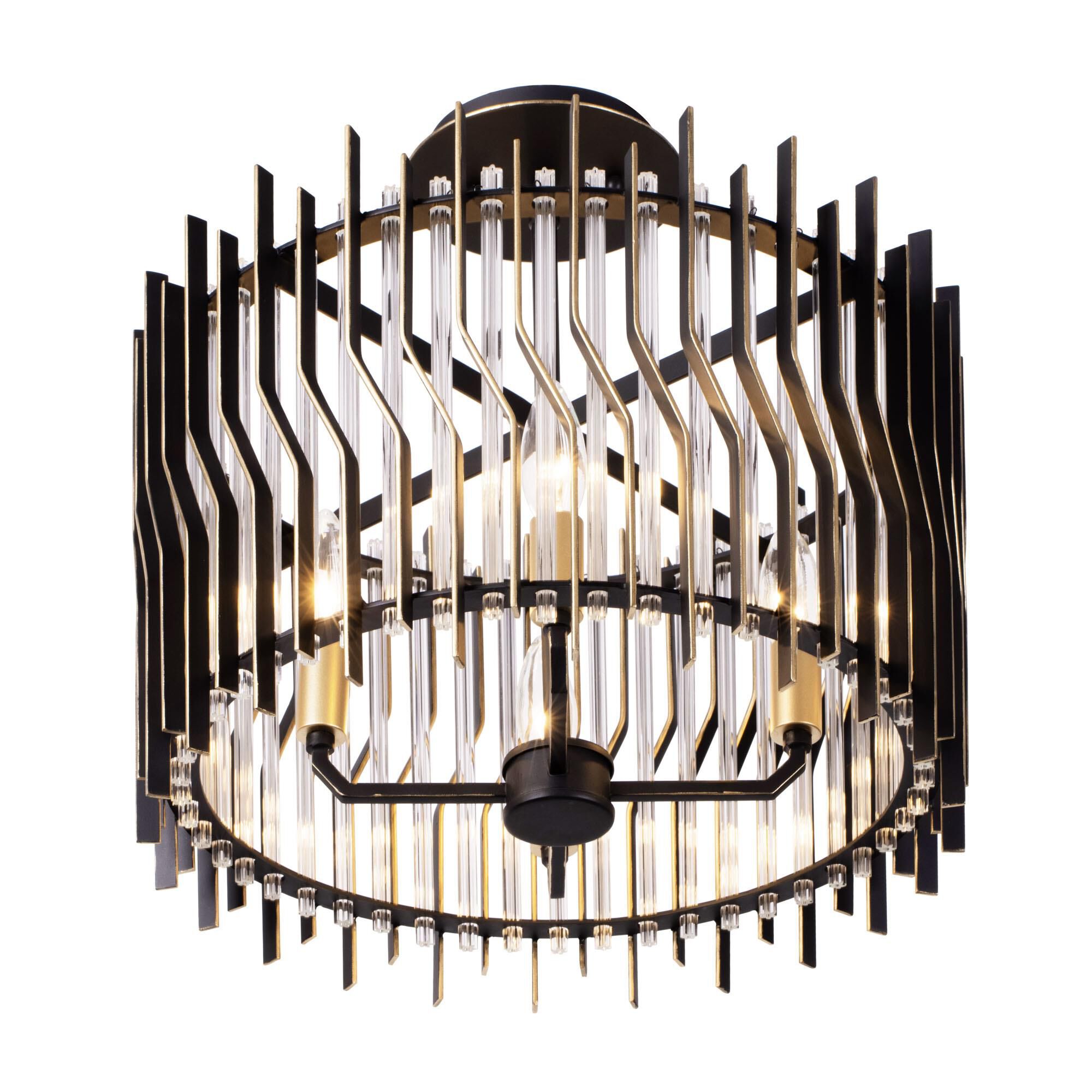Park Row 16 Inch 4 Light Semi Flush Mount by Varaluz