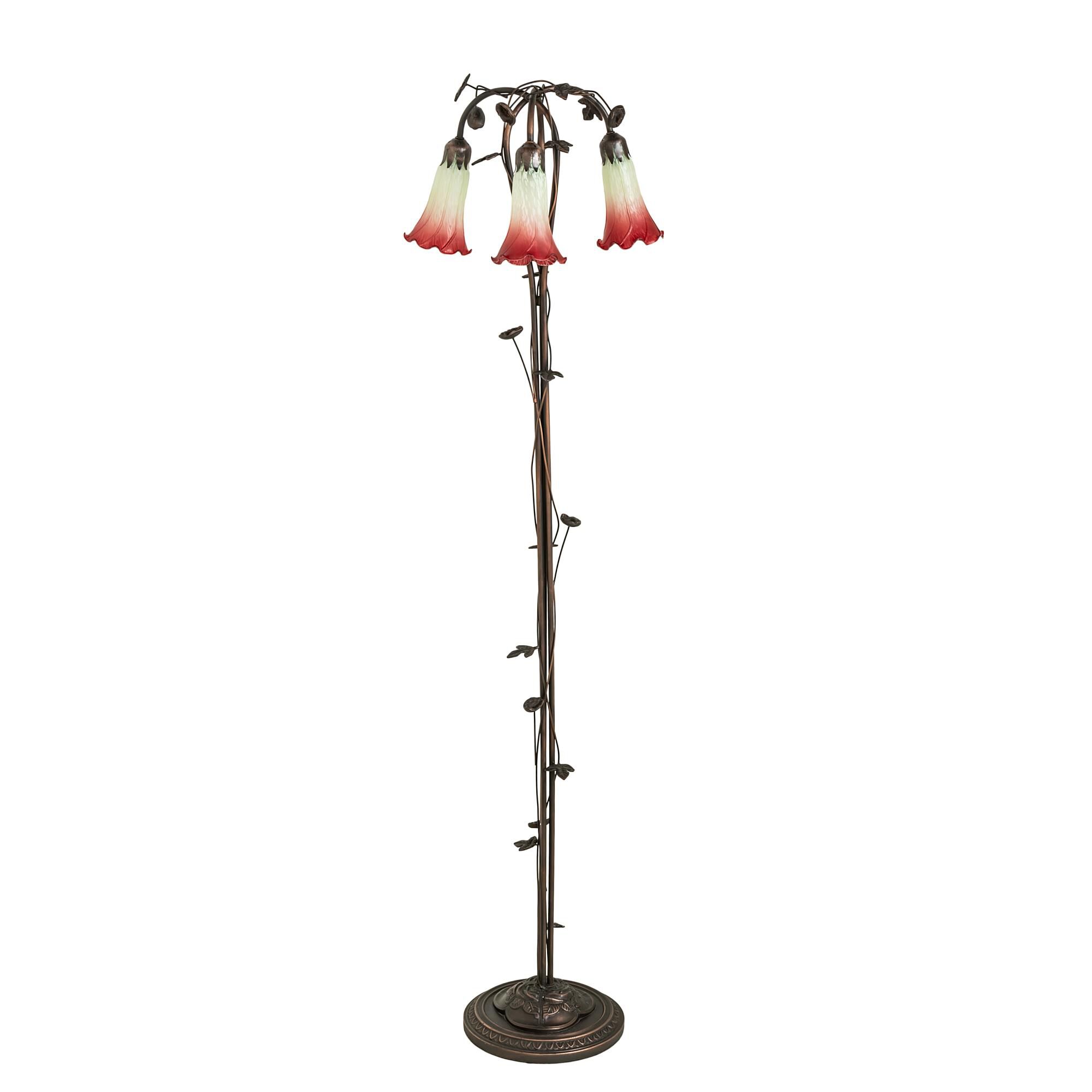 Shown in Mahogany Bronze finish and Cranberry;Green glass