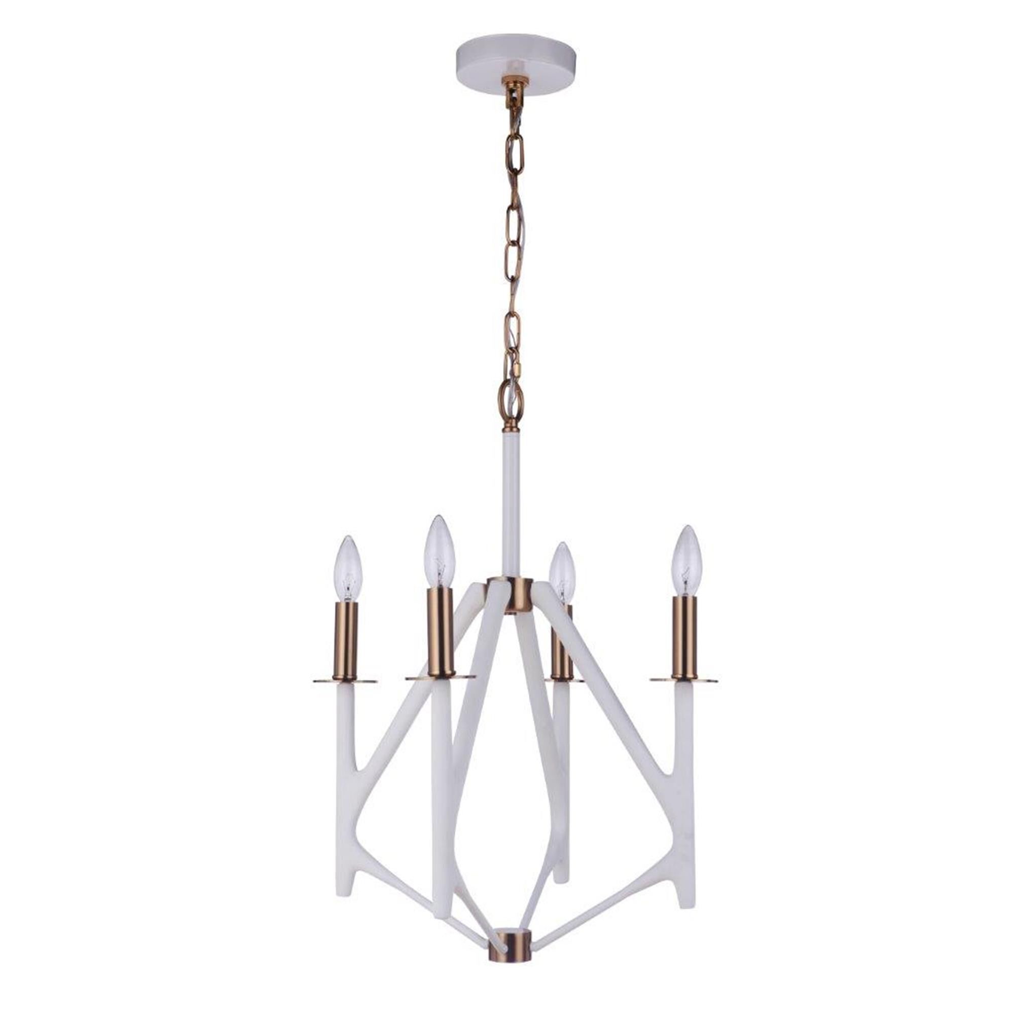 Shown in Matte White and  Satin Brass finish