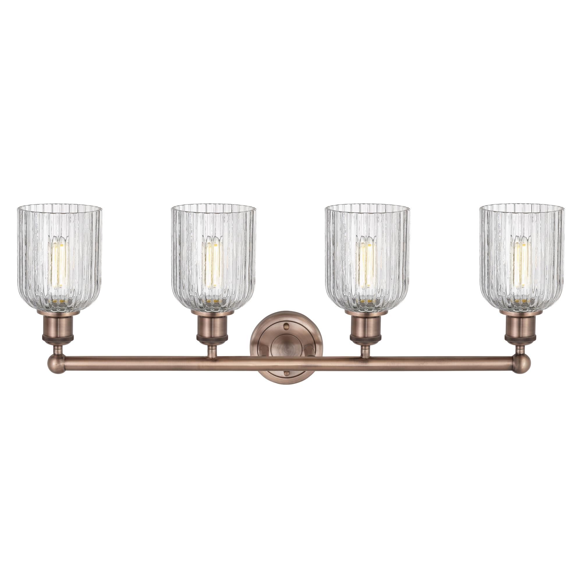 Shown in Antique Copper finish and Clear glass