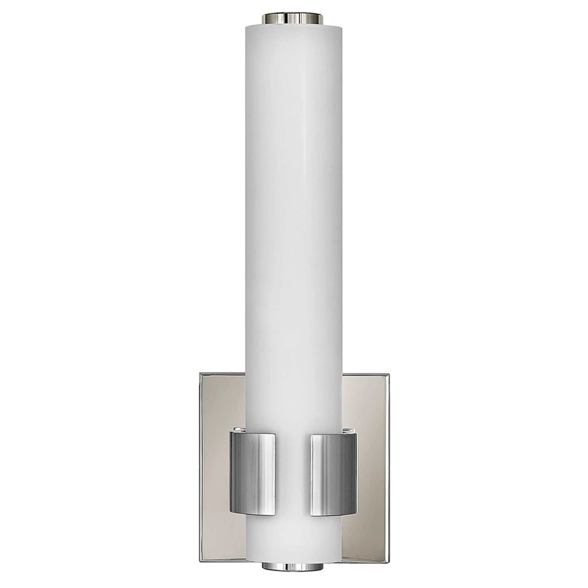 Shown in Polished Nickel finish and Etched White glass