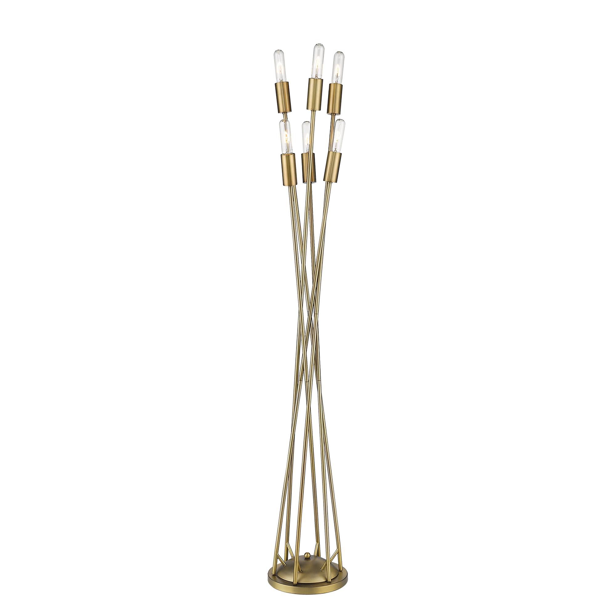Shown in Aged Brass finish and -- glass and -- shade