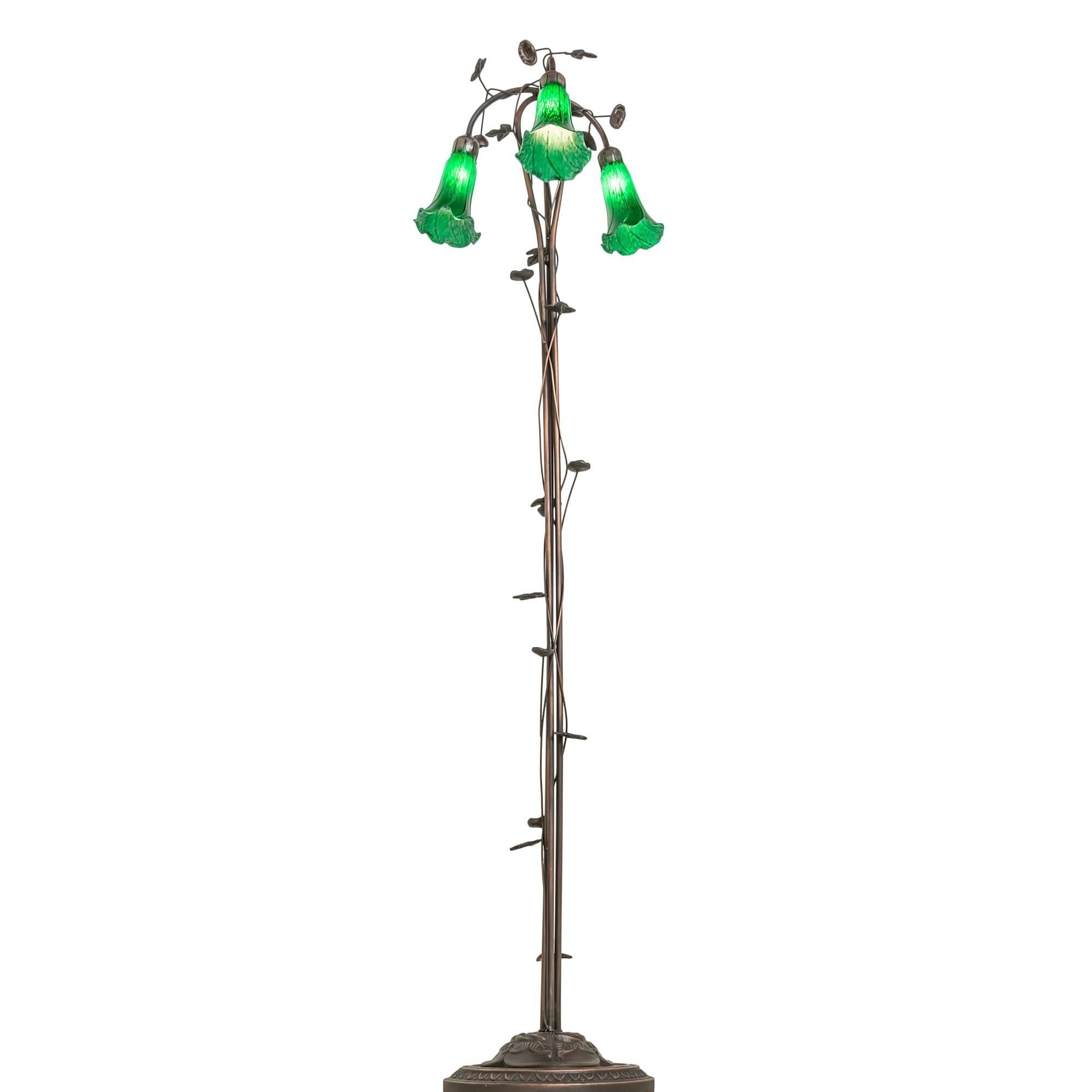 Shown in Mahogany Bronze finish and Green glass