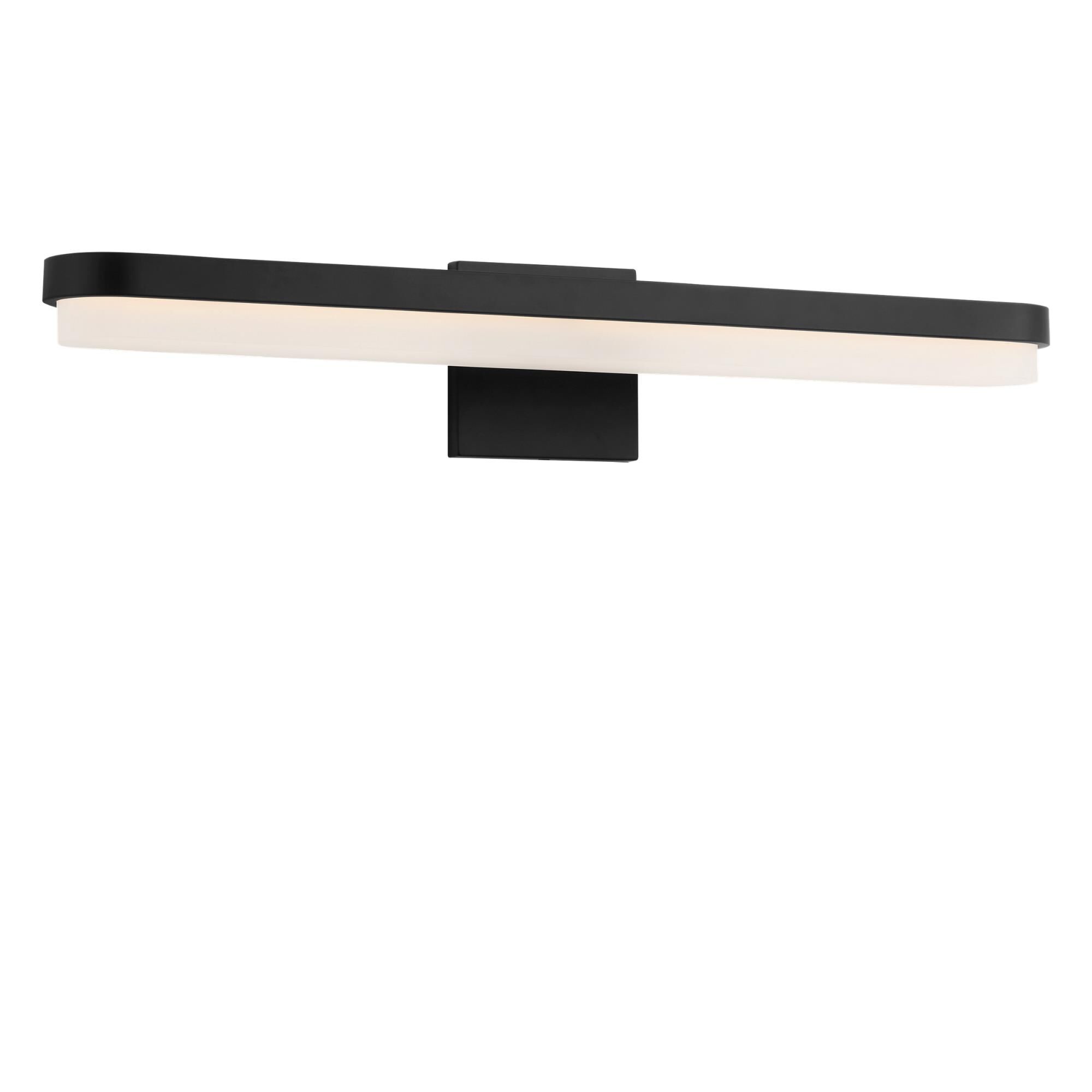 Shown in Midnight Black finish and Matte Frosted Acrylic Panels shade