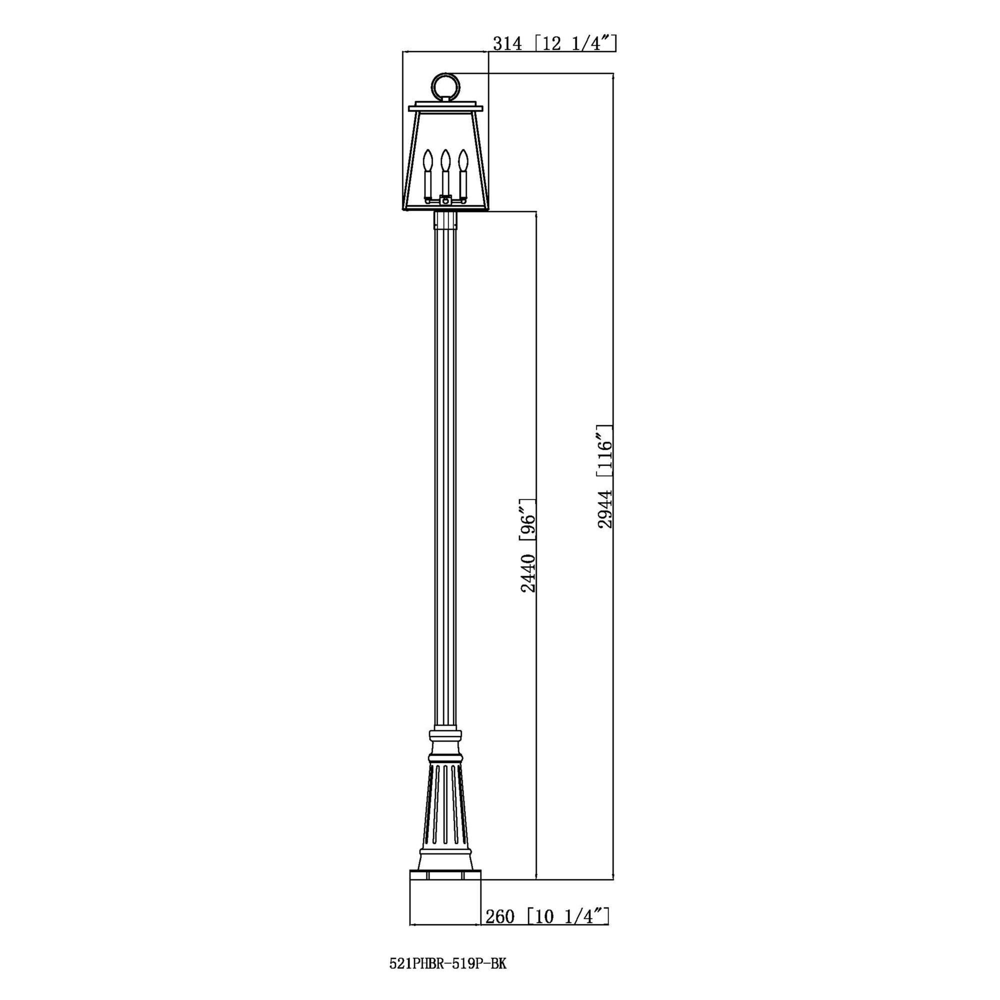 Broughton 116 Inch Tall 4 Light Outdoor Post Lamp by Z-Lite