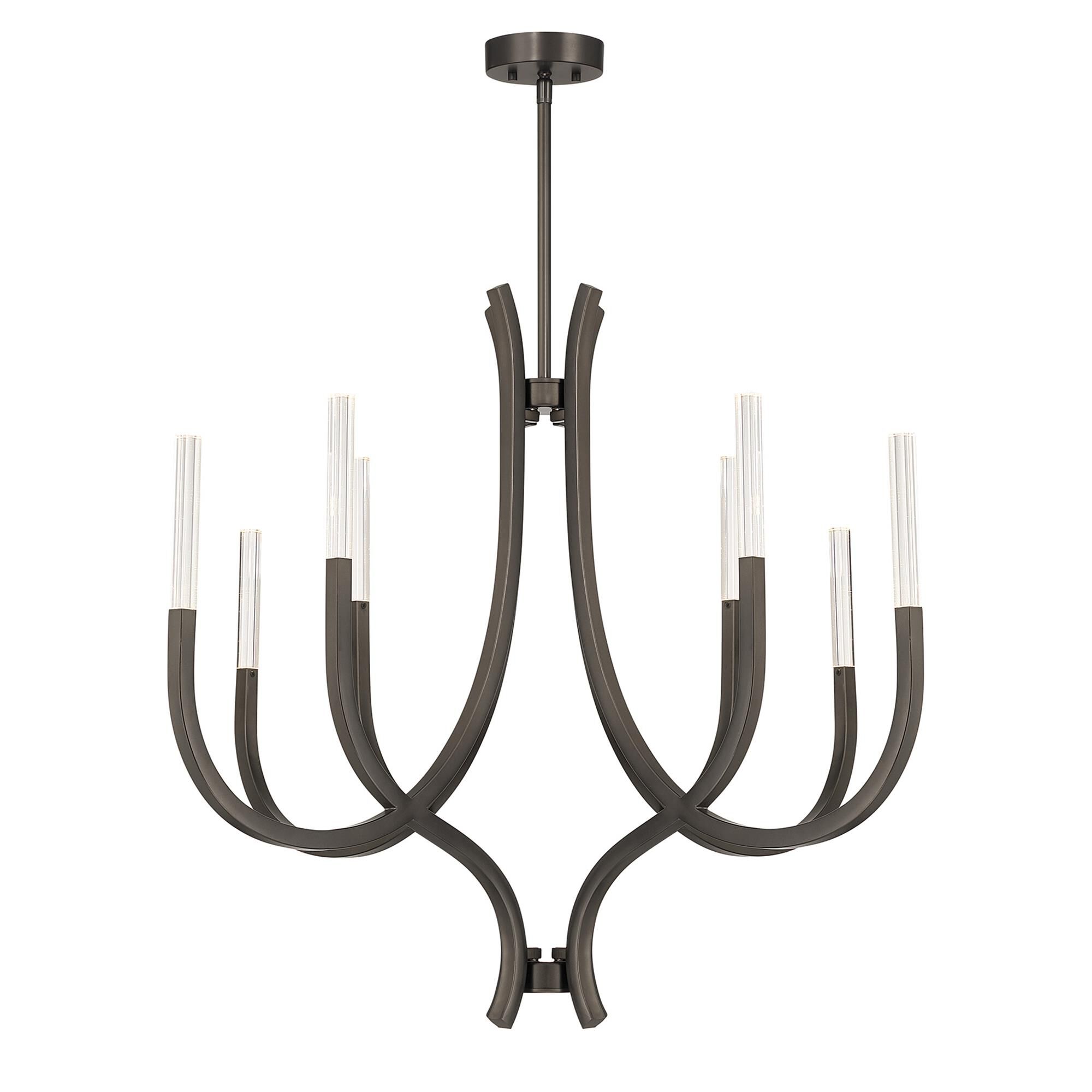 Shown in Mediterranean Bronze finish and Clear Rectangular glass