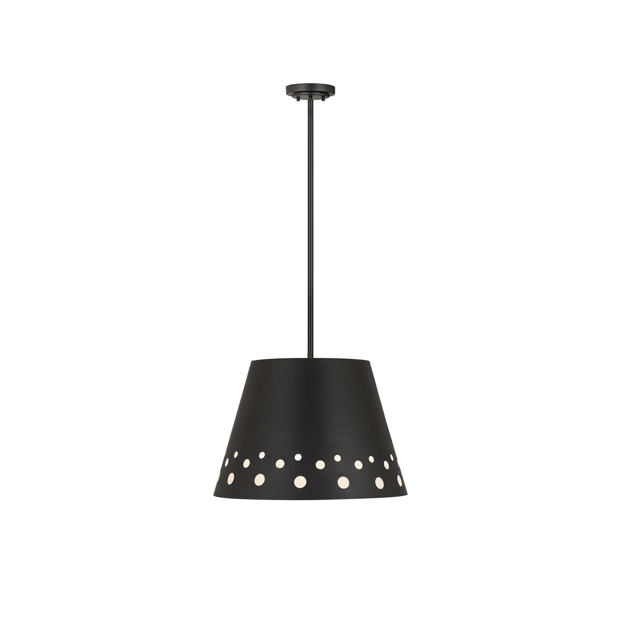 Shown in Matte Black finish and Iron glass and Iron shade