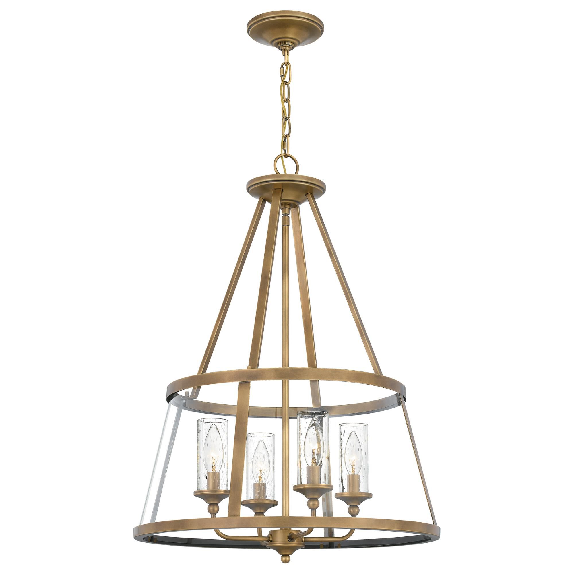 Shown in Weathered Brass finish and Clear Glass, Clear Seedy Glass shade