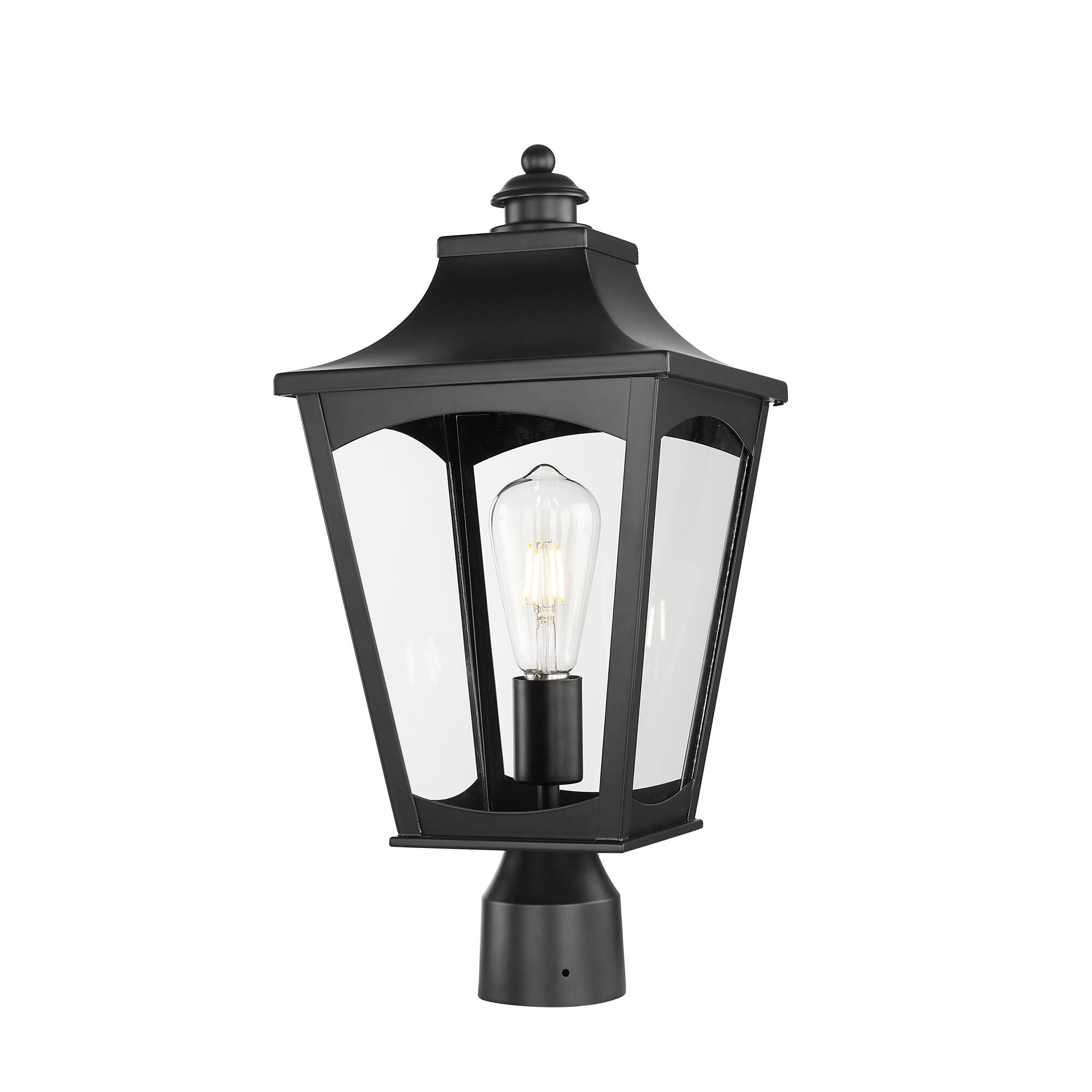 Shown in Powder Coated Black finish and Clear glass