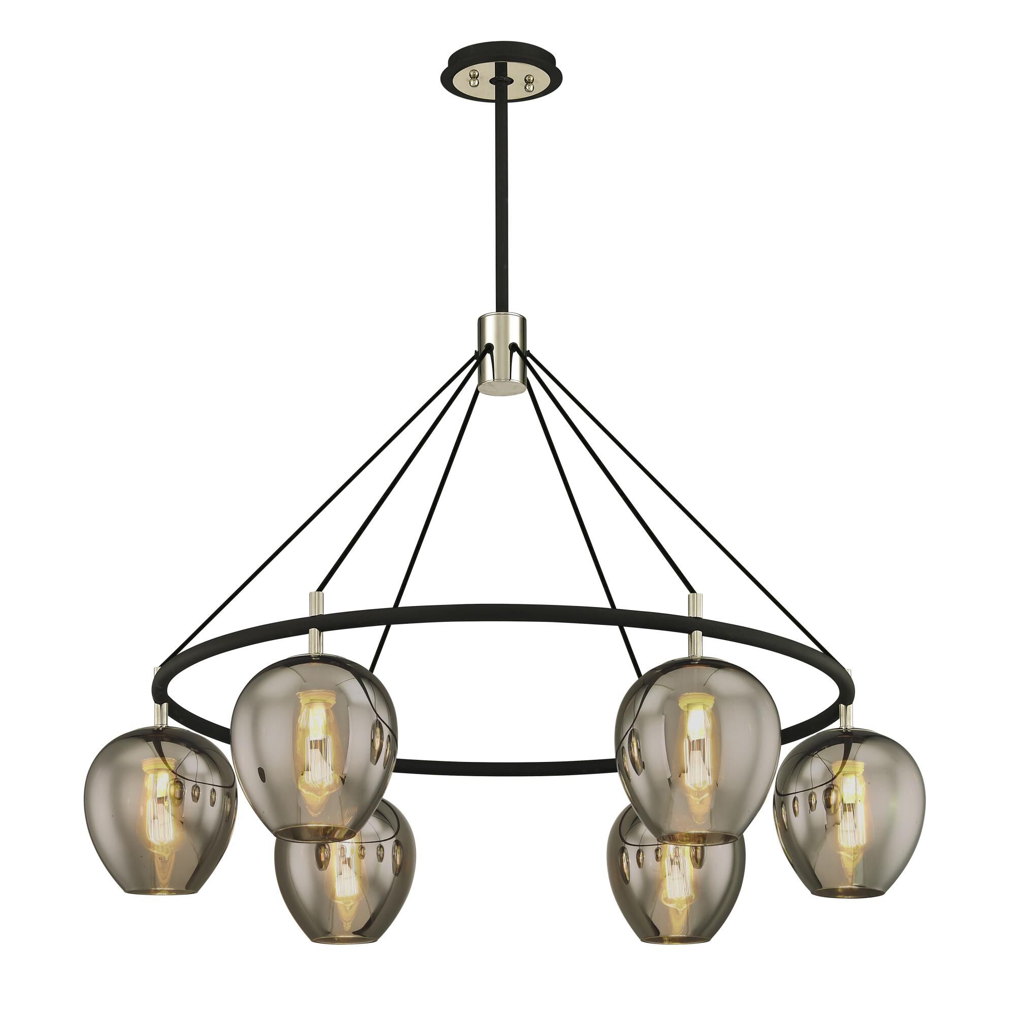 Shown in Carbide Black finish and Plated Smoke glass and Polished Nickel accent