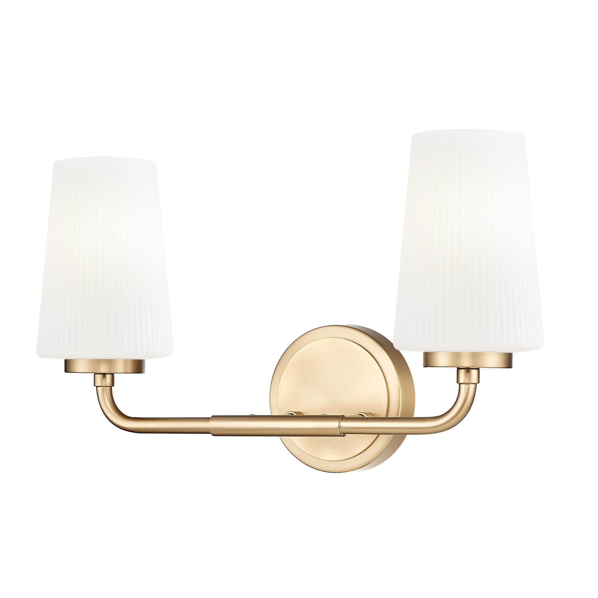 Shown in Modern Gold finish and Matte Opal glass and Matte Opal shade