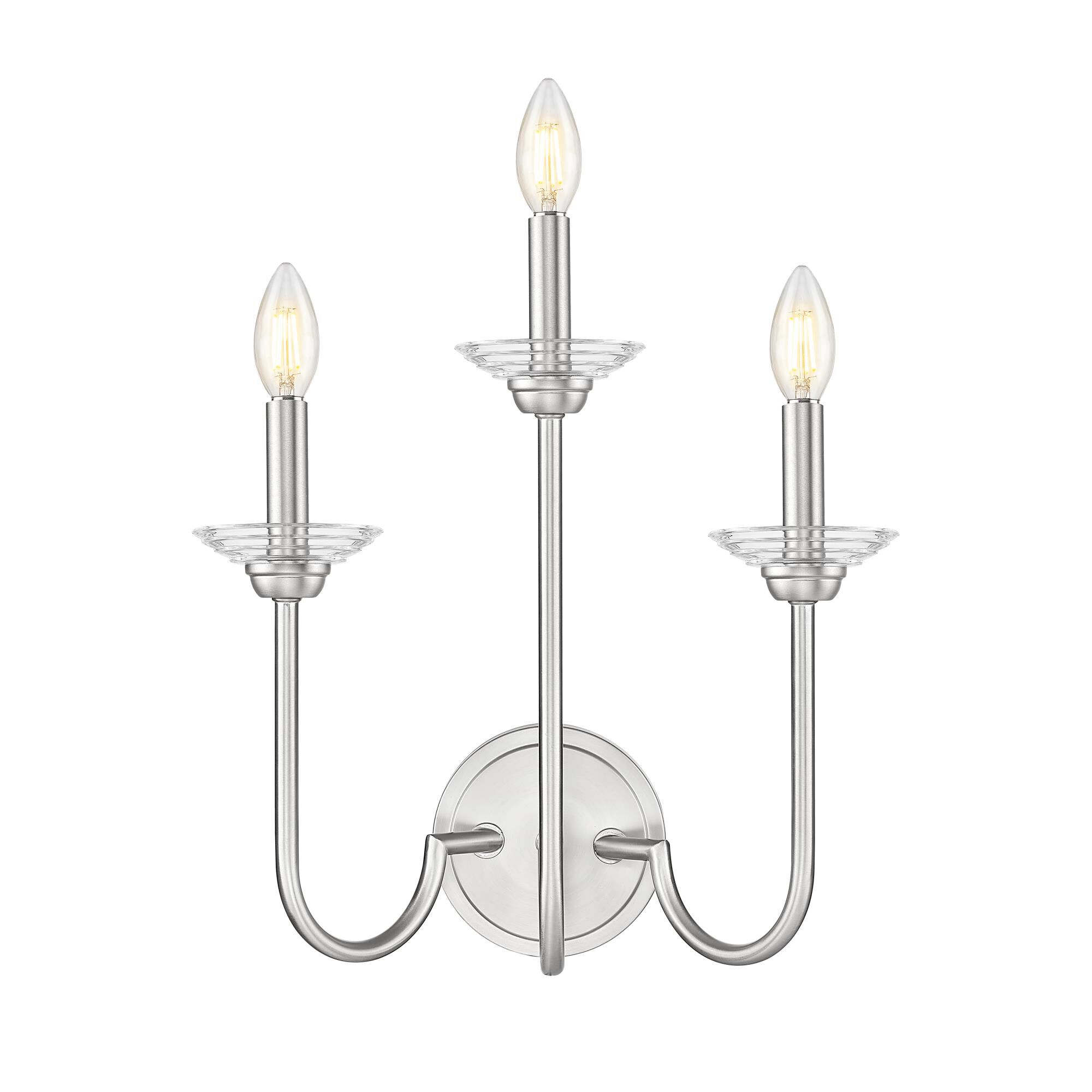 Shown in Brushed Nickel finish and Clear Ribbed glass and Clear Ribbed shade