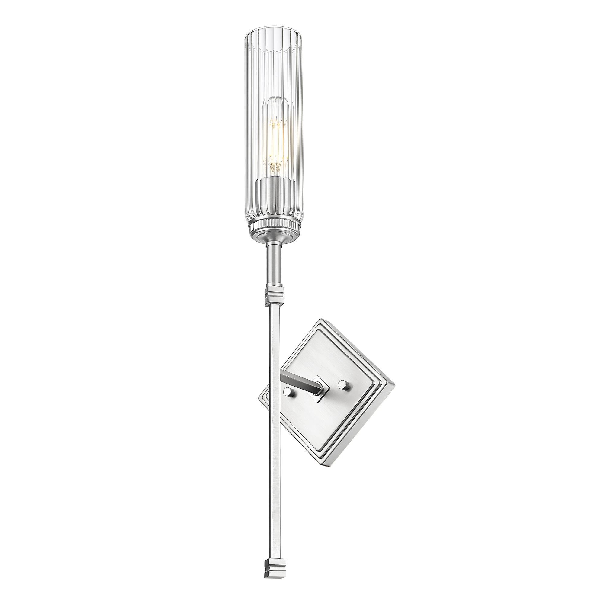 Shown in Brushed Nickel finish and Clear glass