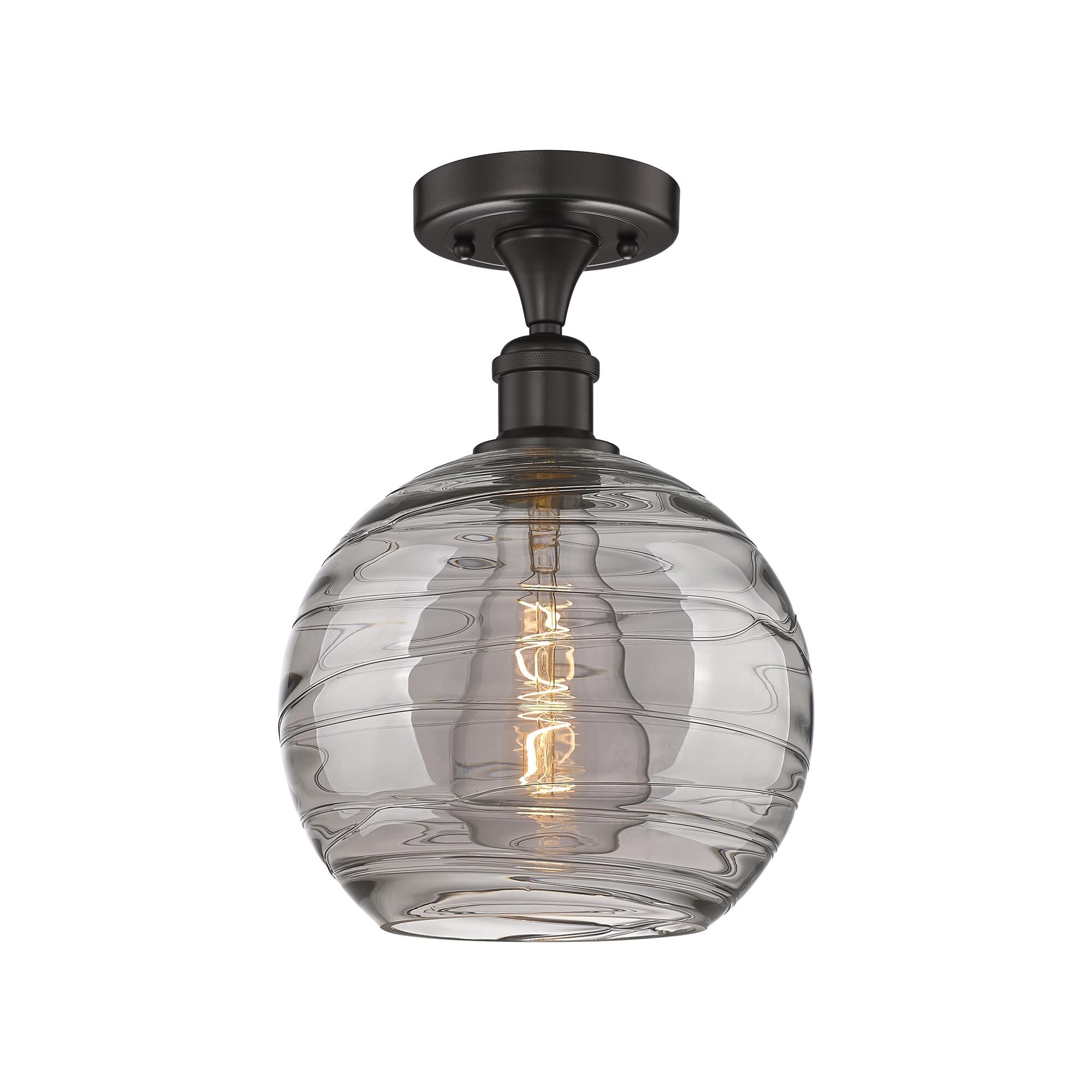 Bruno Marashlian Athens Deco Swirl 10 Inch 1 Light Semi Flush Mount by Innovations Lighting