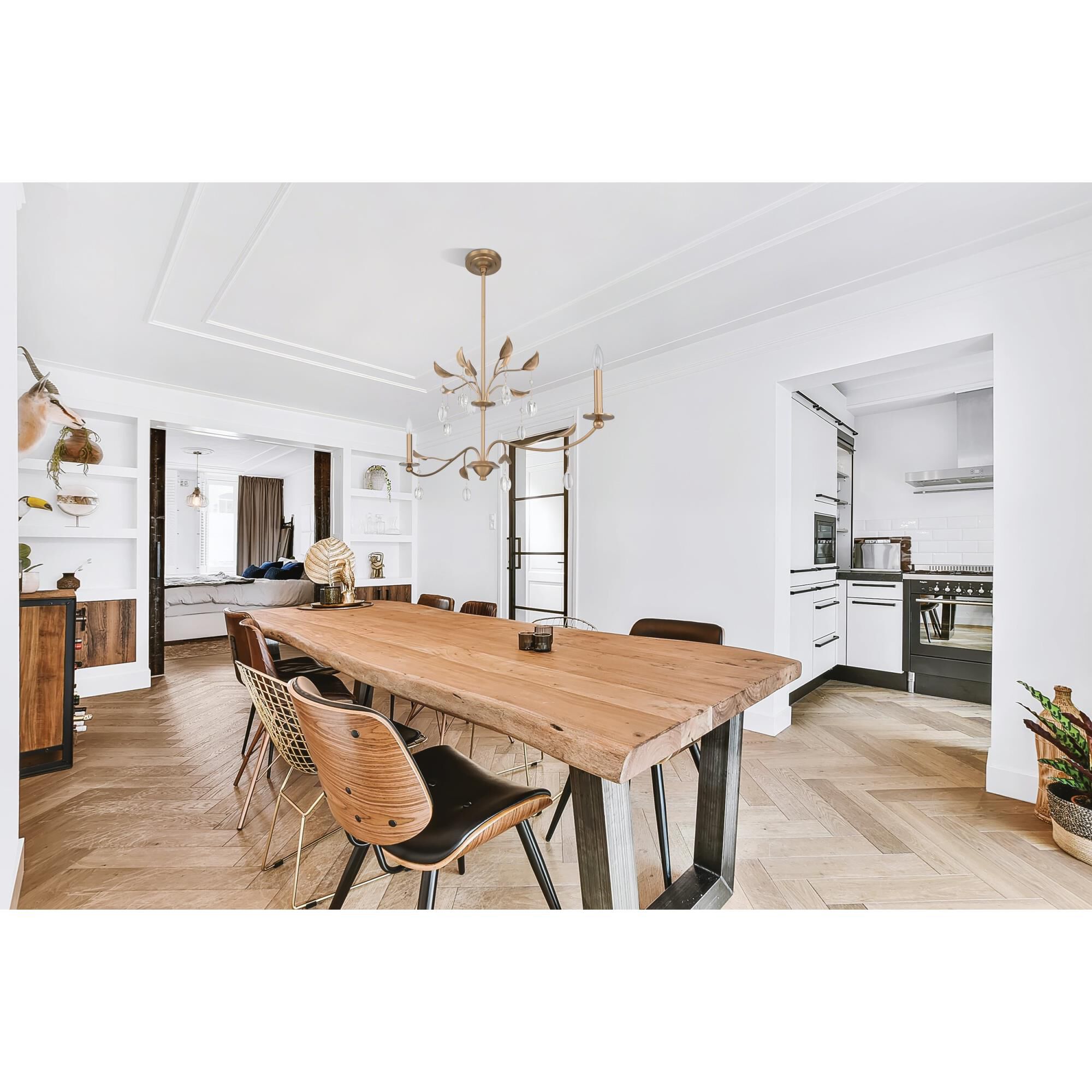 Shown in Champagne Gold finish and White shade