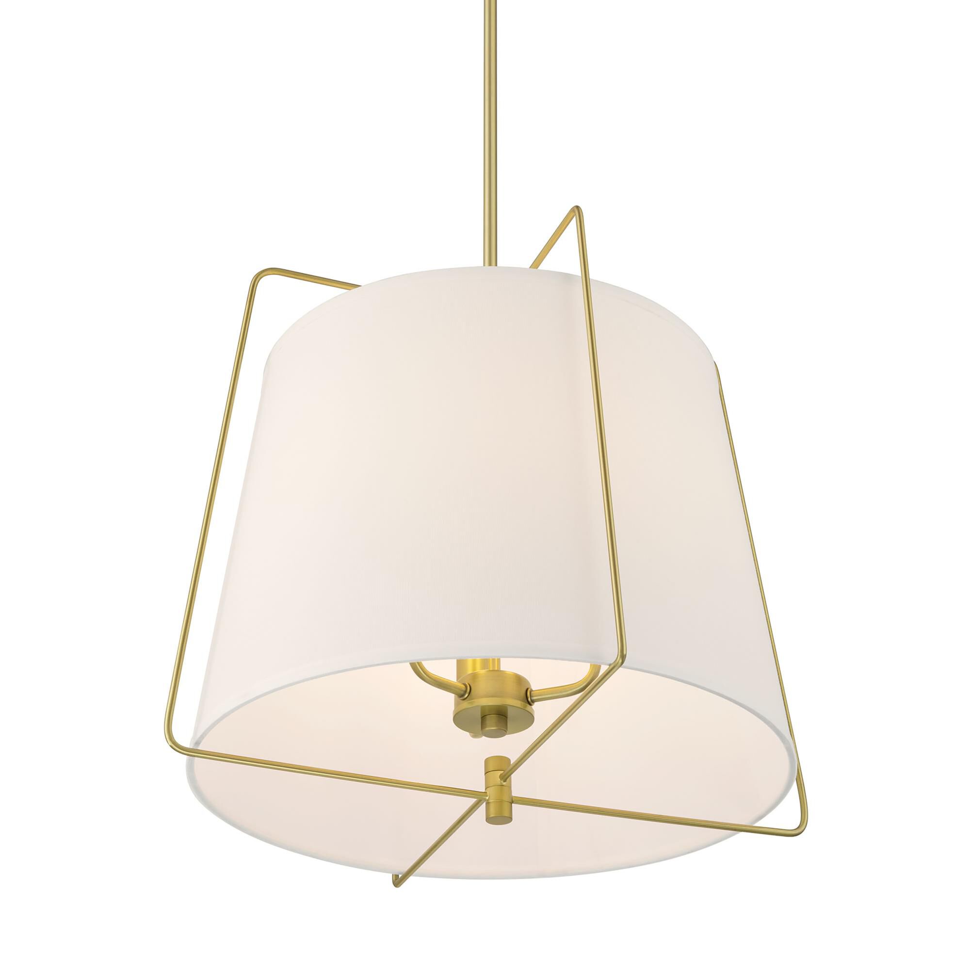 Shown in Vintage Brass finish and White glass