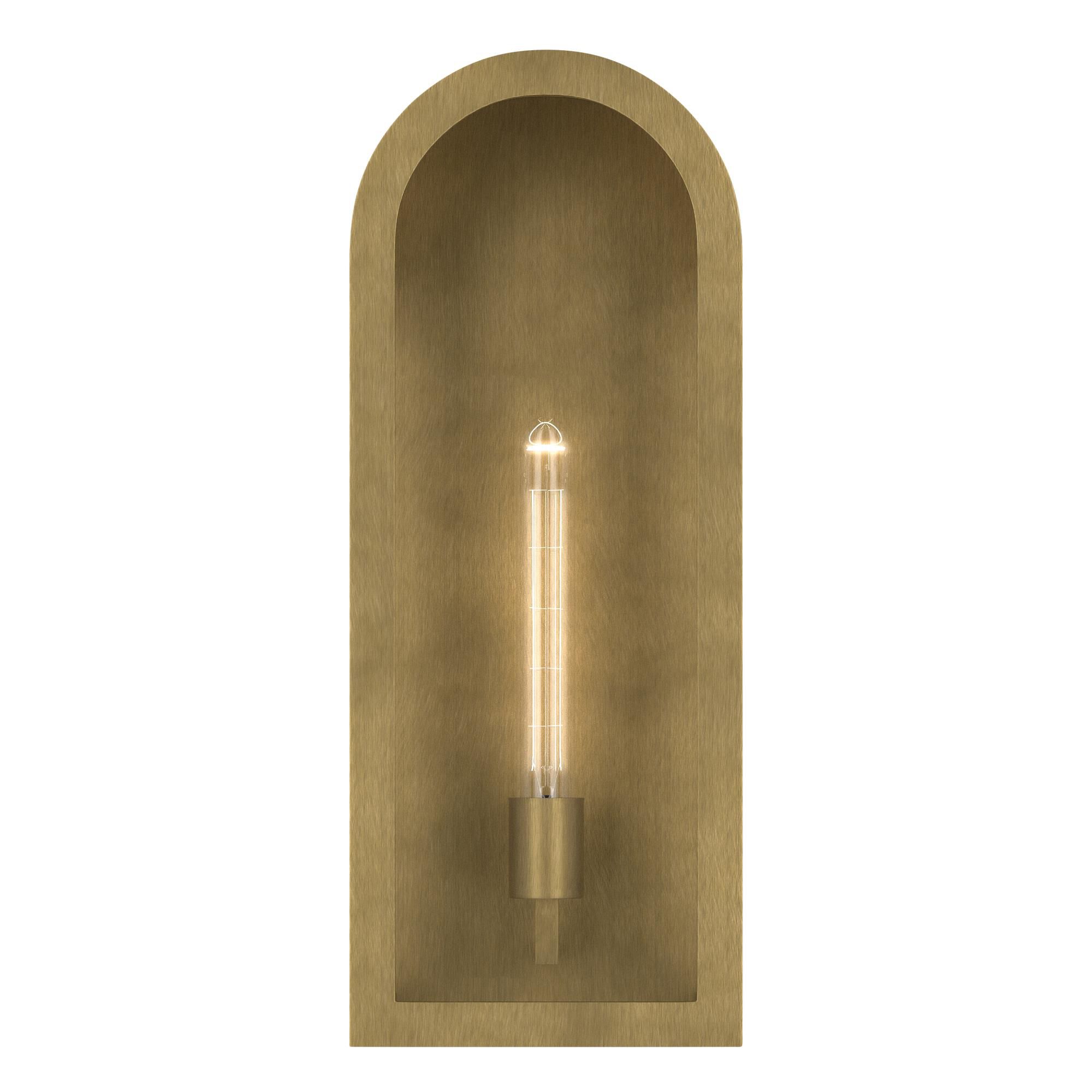 Shown in Natural Brass finish and Clear glass