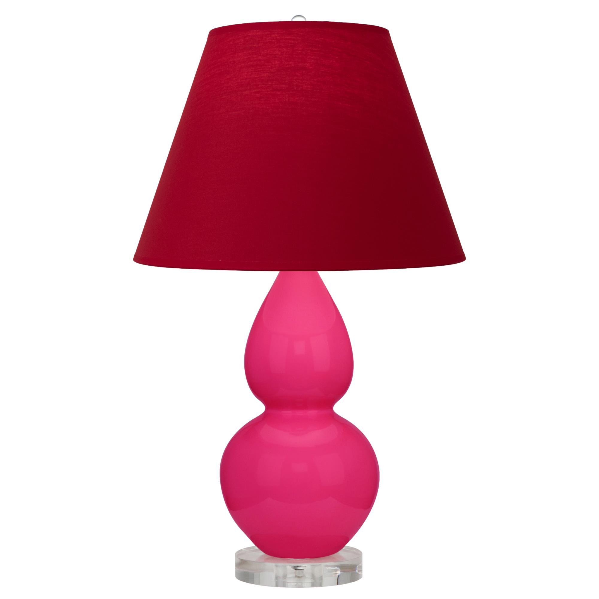Shown in Razzle Rose finish and Rose Red with Ink Black Lining shade and Lucite accent