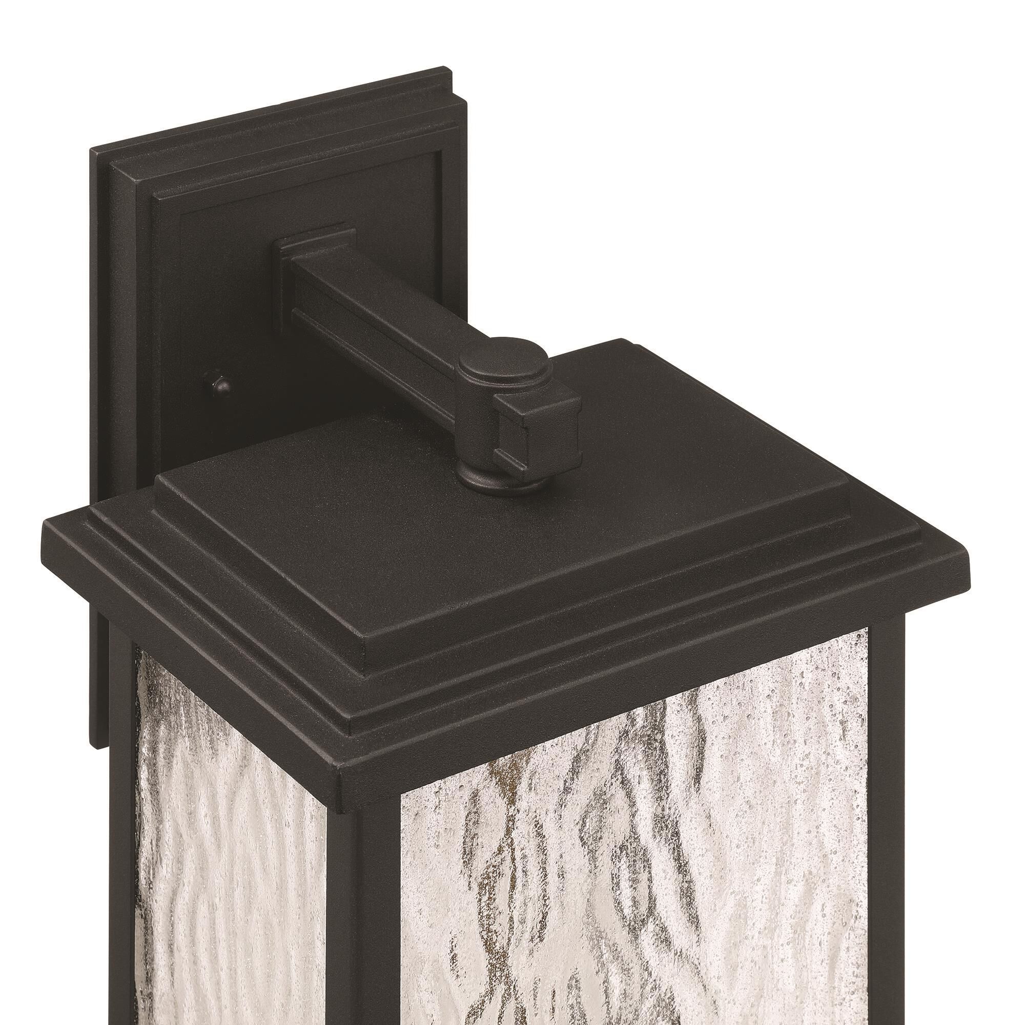 Shown in Black and Brass finish and Rain glass