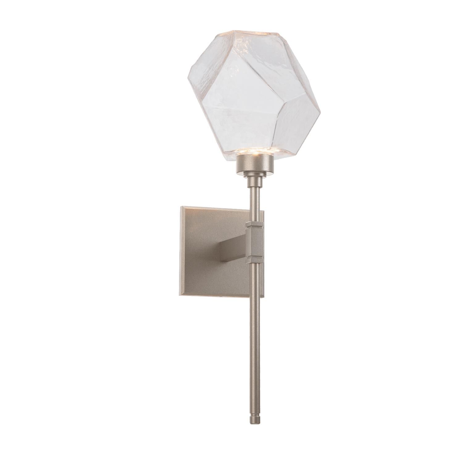 Shown in Metallic Beige Silver finish and Clear glass