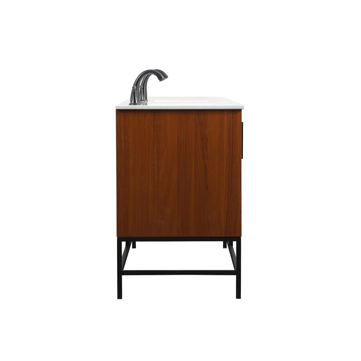 Shown in Teak finish and Without Backsplash accent