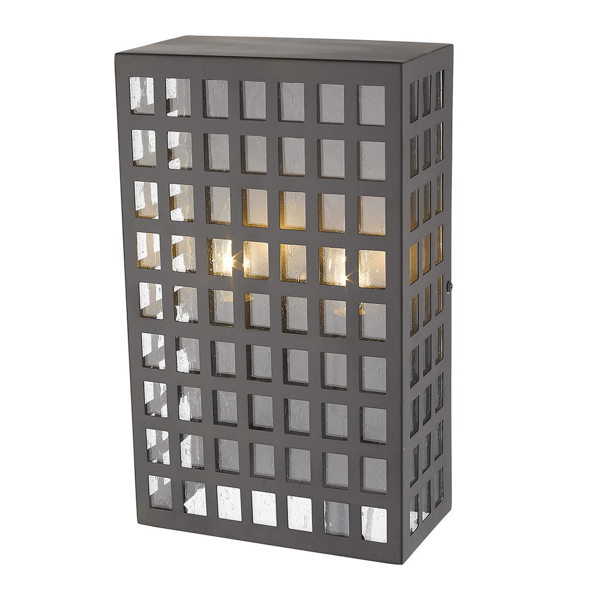 Shown in Oil-Rubbed Bronze finish and Clear glass and Clear, Seedy Glass Panes shade