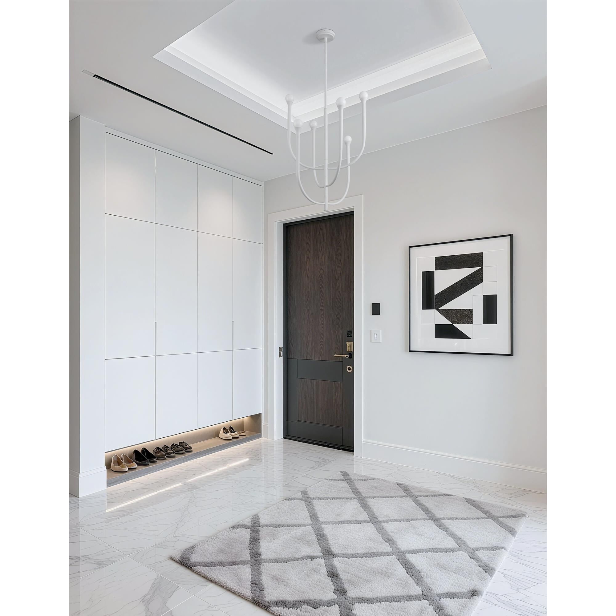 Shown in Plaster White finish and Opal glass