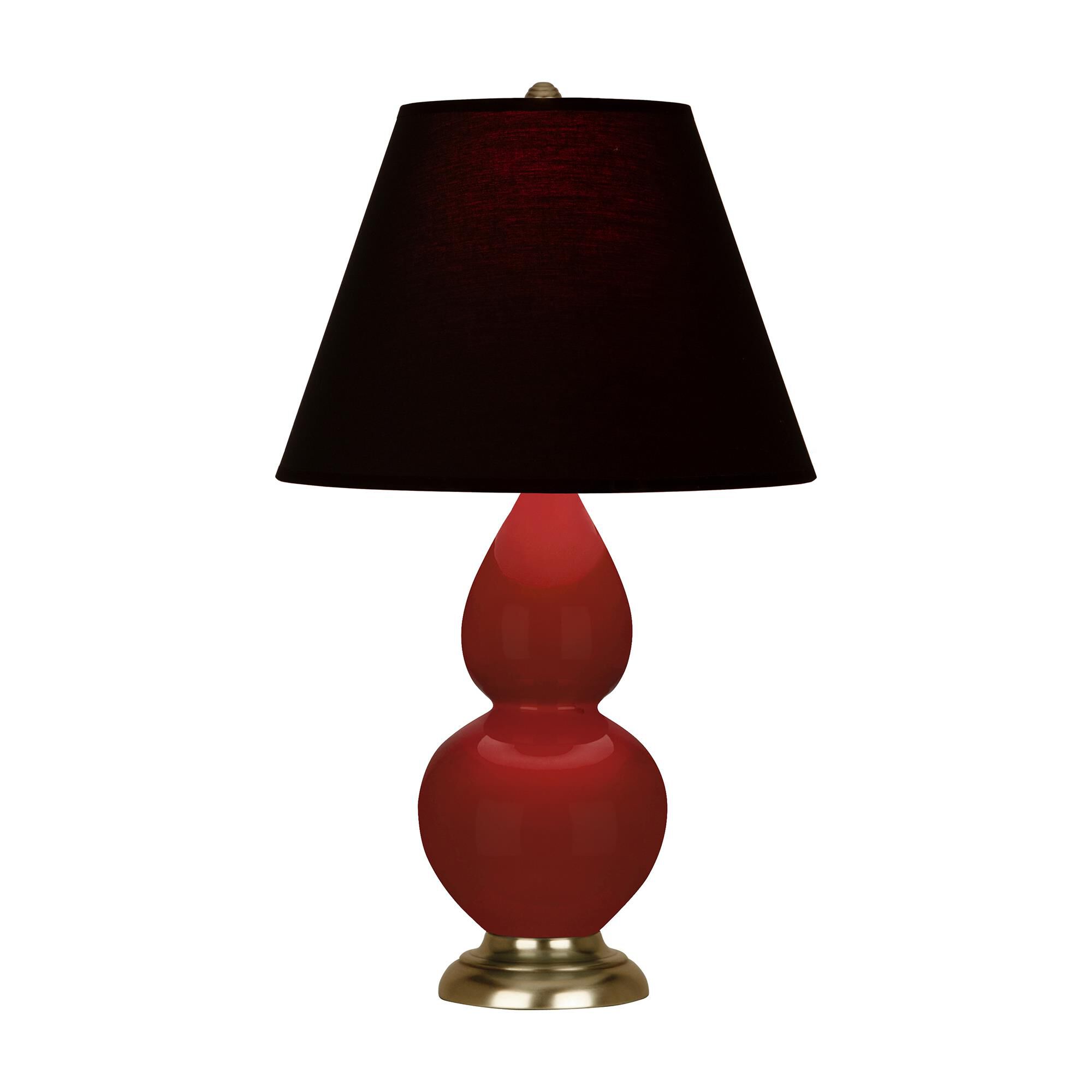 Shown in Oxblood finish and Ink Black with Rose Red Lining shade and Antique Brass accent