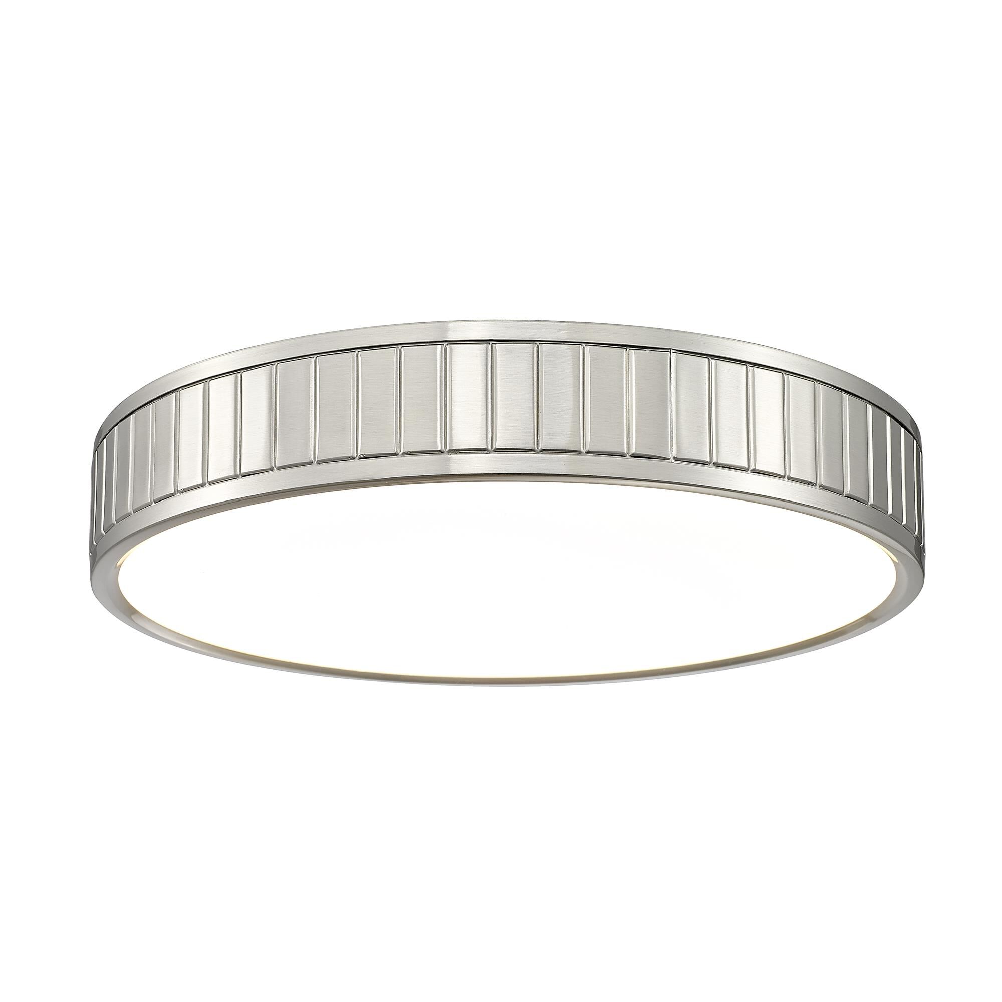 Shown in Brushed Nickel finish and Frosted glass and Frosted shade