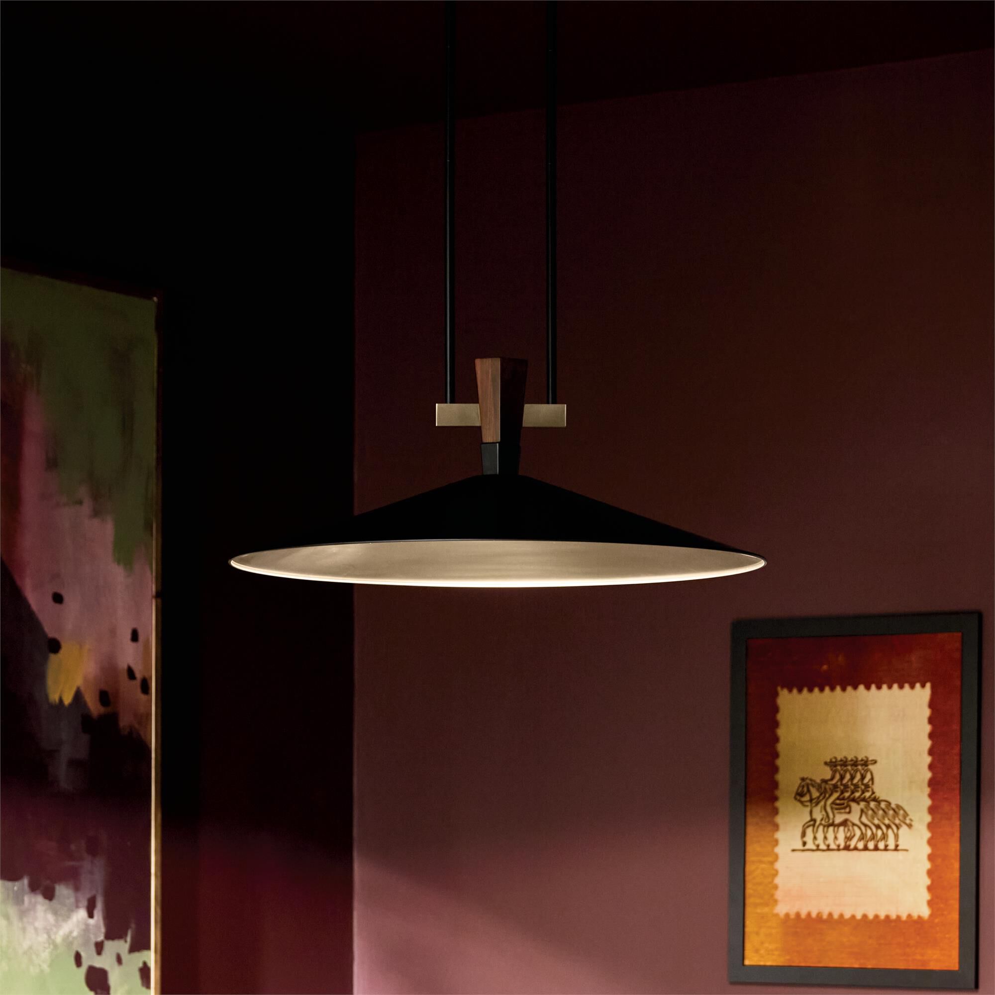 Shown in Black finish and Fabric shade