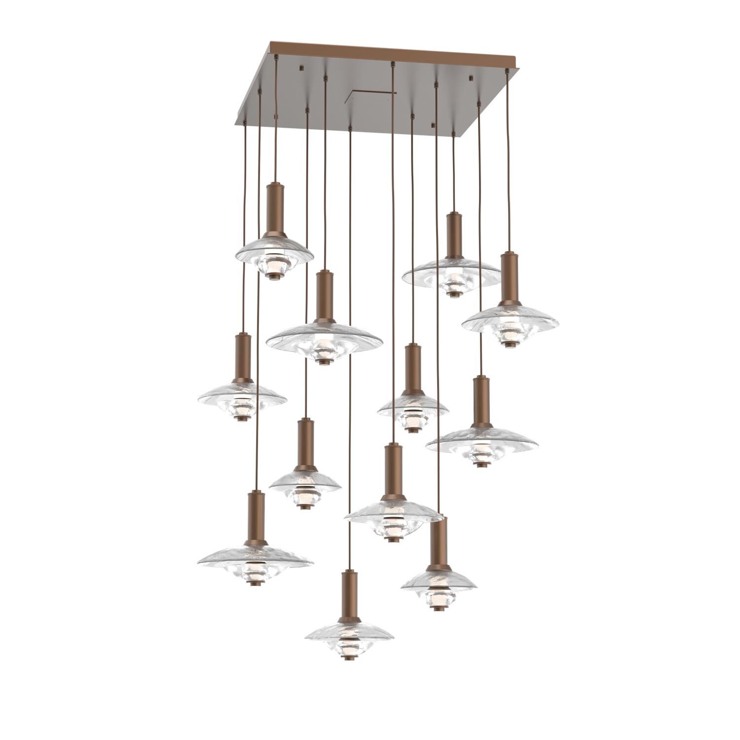 Shown in Burnished Bronze finish and Clear Granite glass