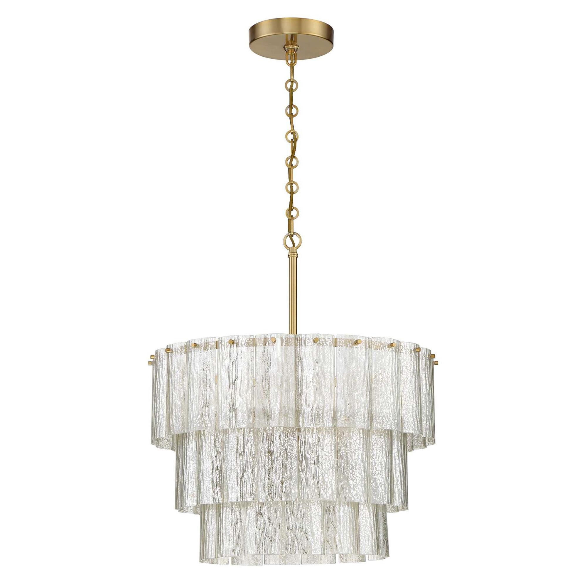 Shown in Satin Brass finish and Mercury glass and Drum accent