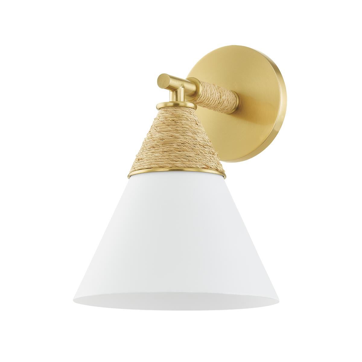 Shown in Aged Brass finish and Aged Brass shade