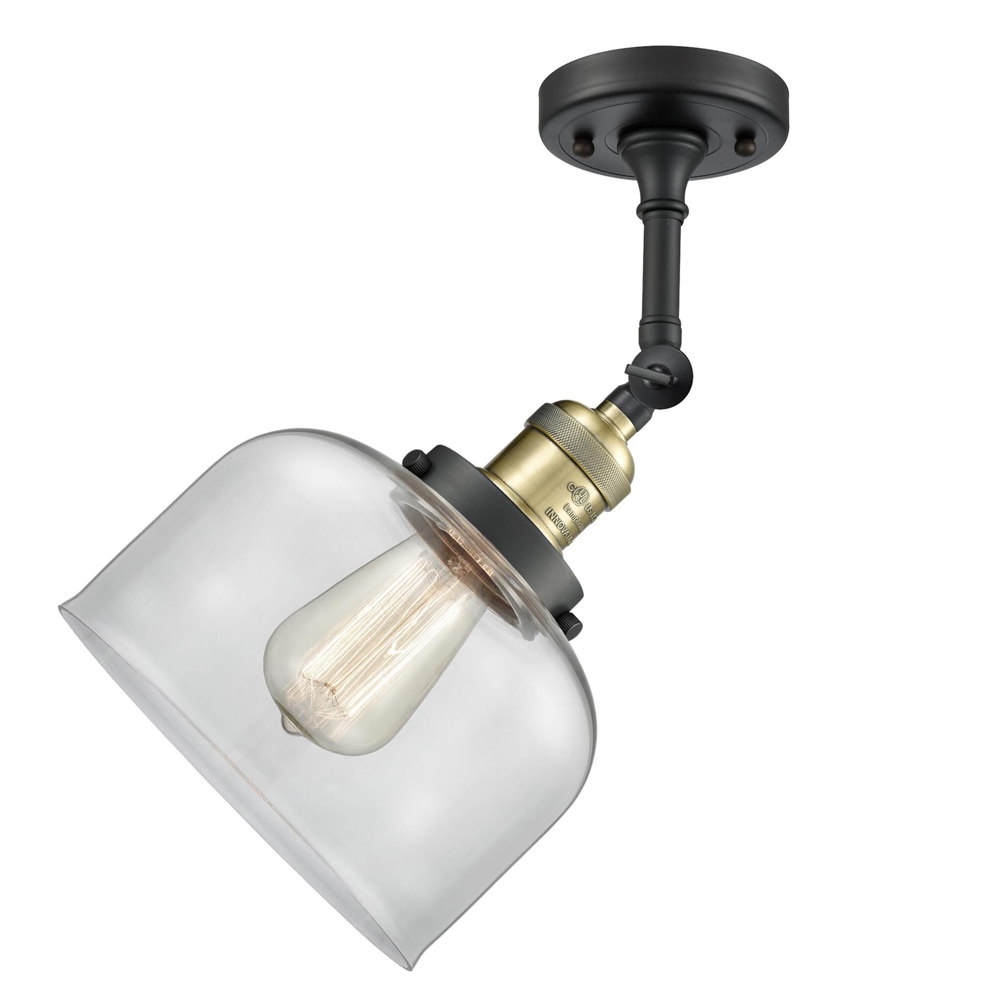 Shown in Black Antique Brass finish and Clear glass