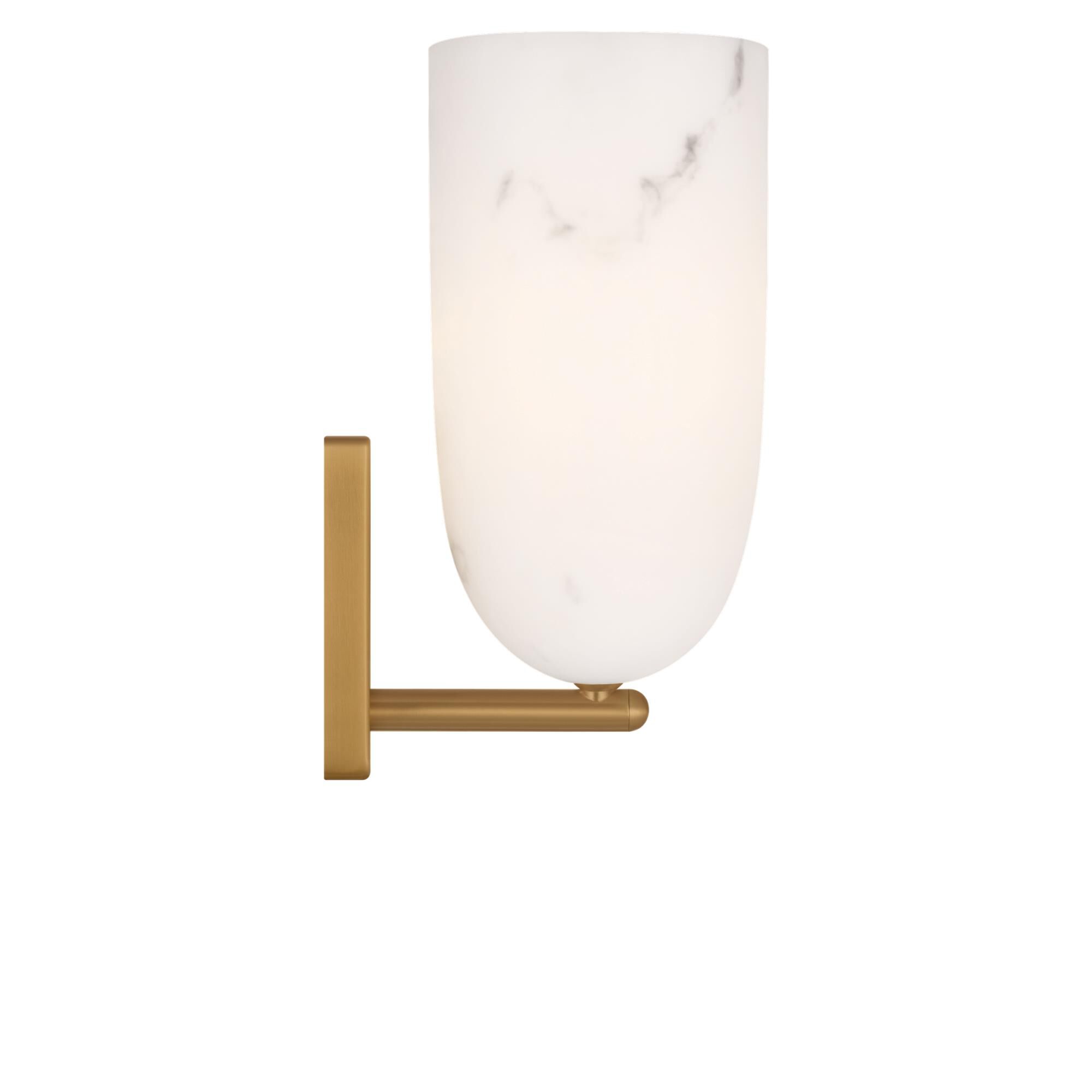 Shown in Burnished Brass finish and Faux Alabaster Resin shade