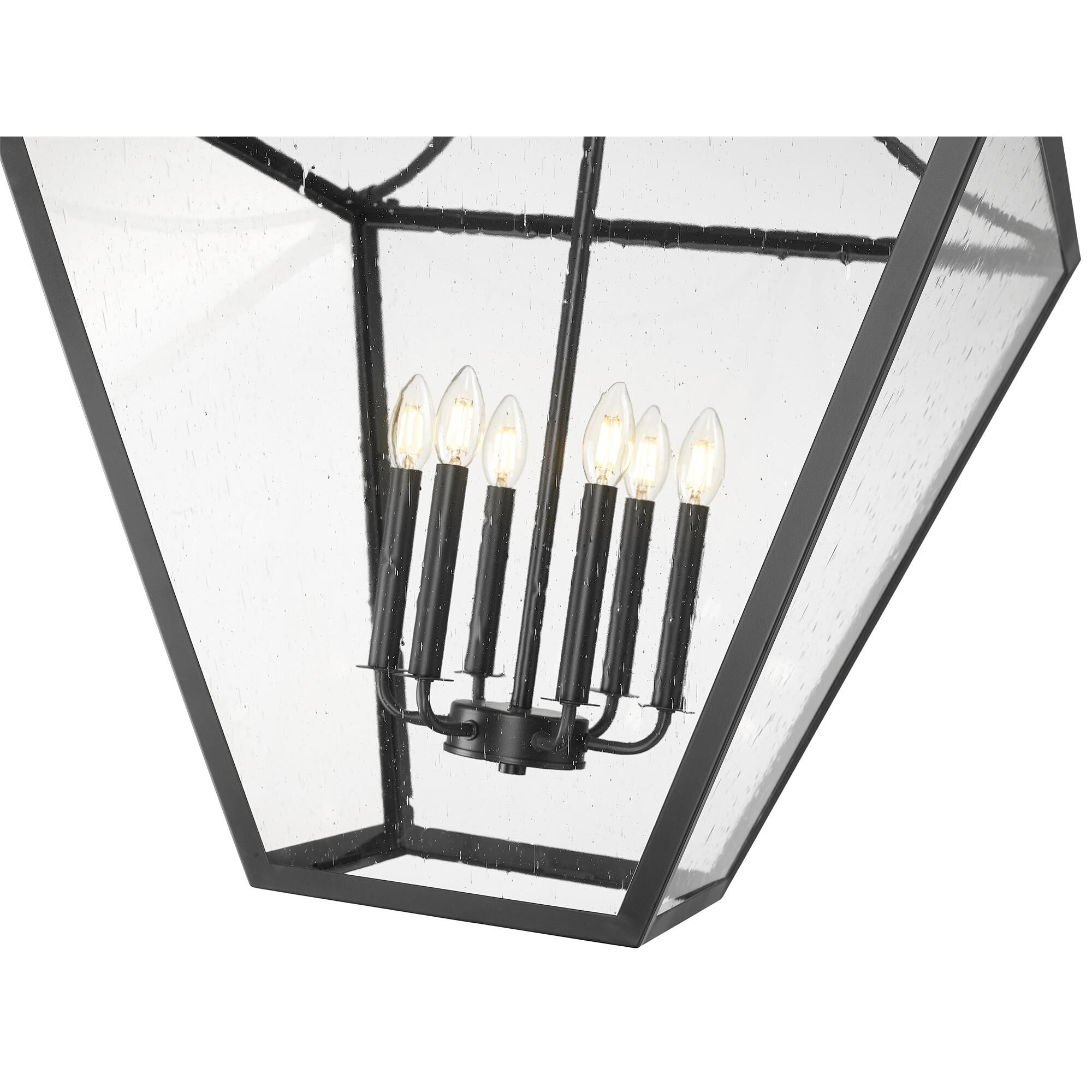 Shown in Iron Ore finish and Clear Seedy glass