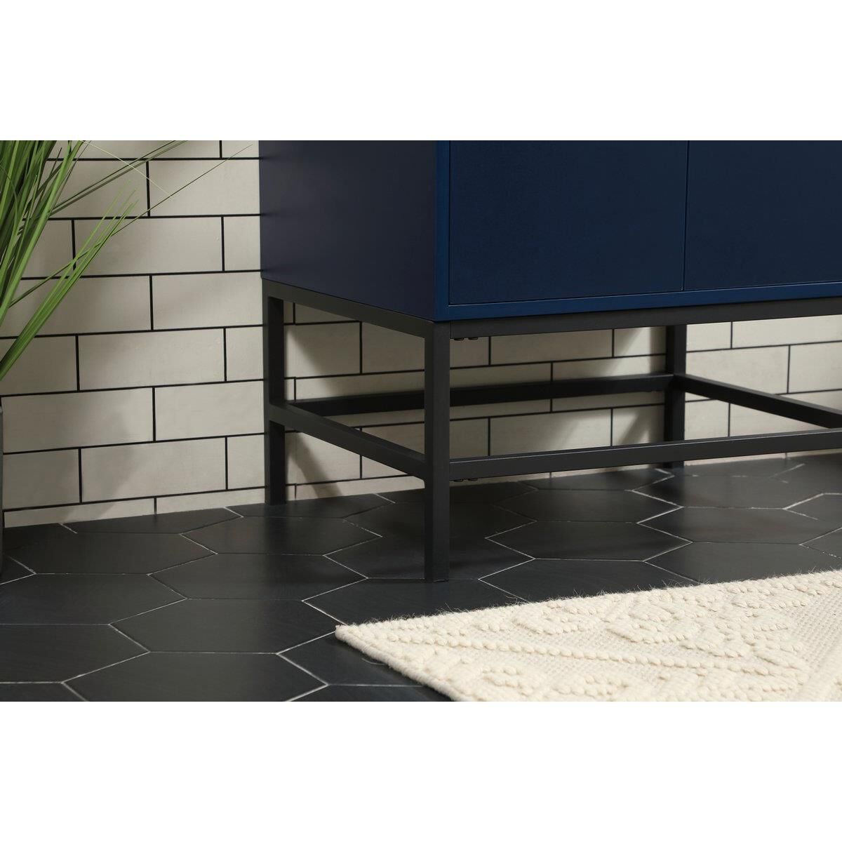 Shown in Blue finish and Without Backsplash accent