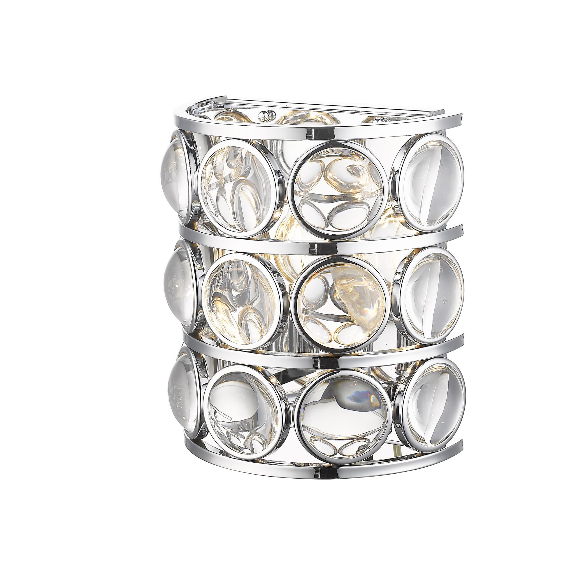 Shown in Chrome finish and Crystal glass and Crystal shade