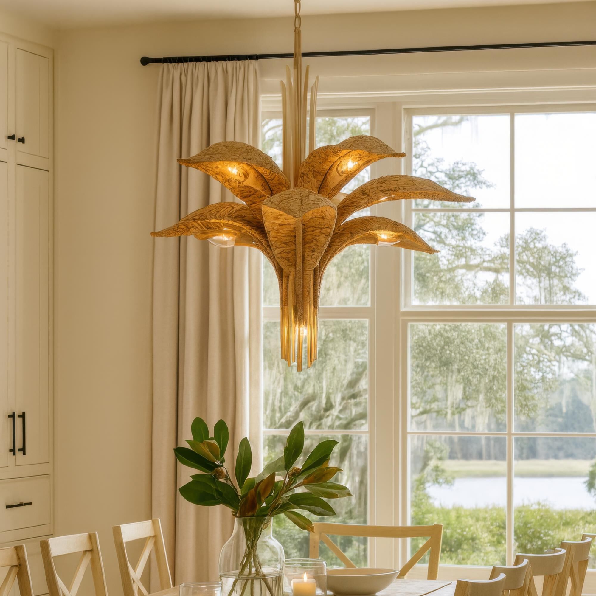 Ron Henderson Century Palm 38 Inch Chandelier by Varaluz