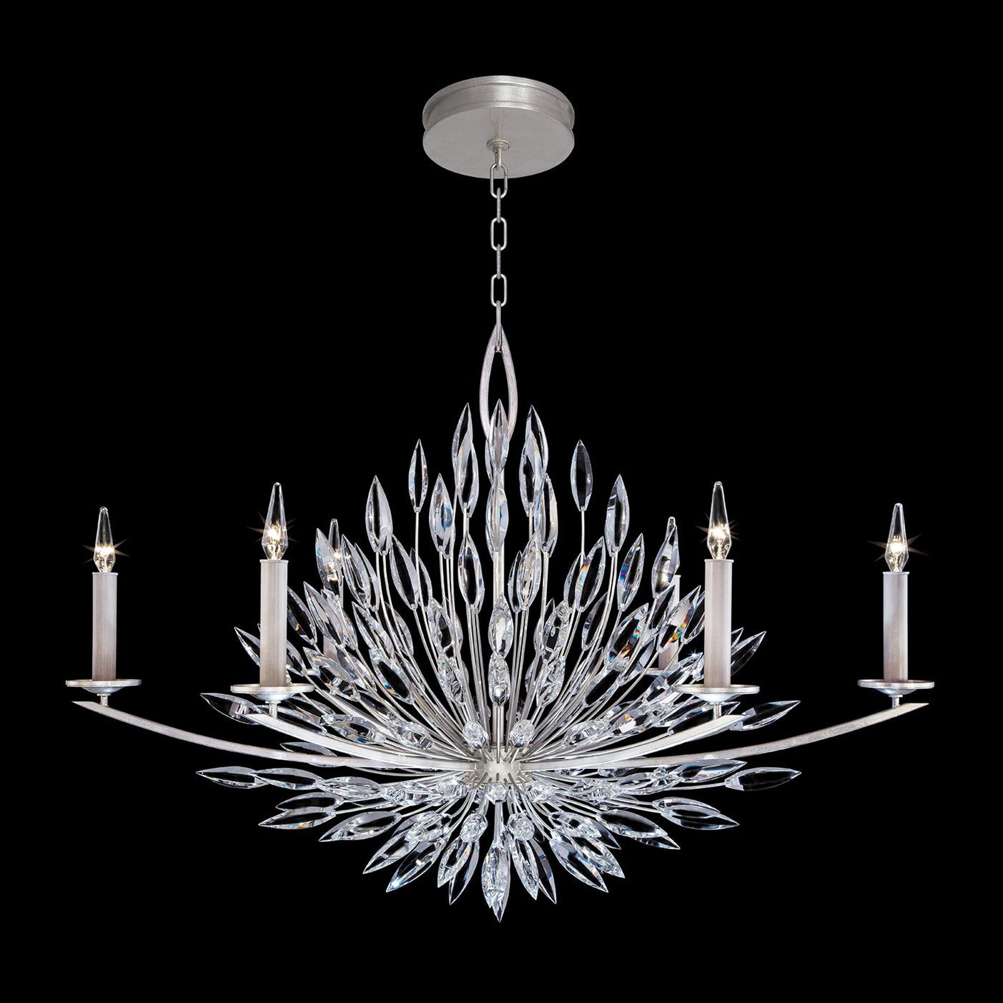 Shown in Silver finish and True crystal and False glass
