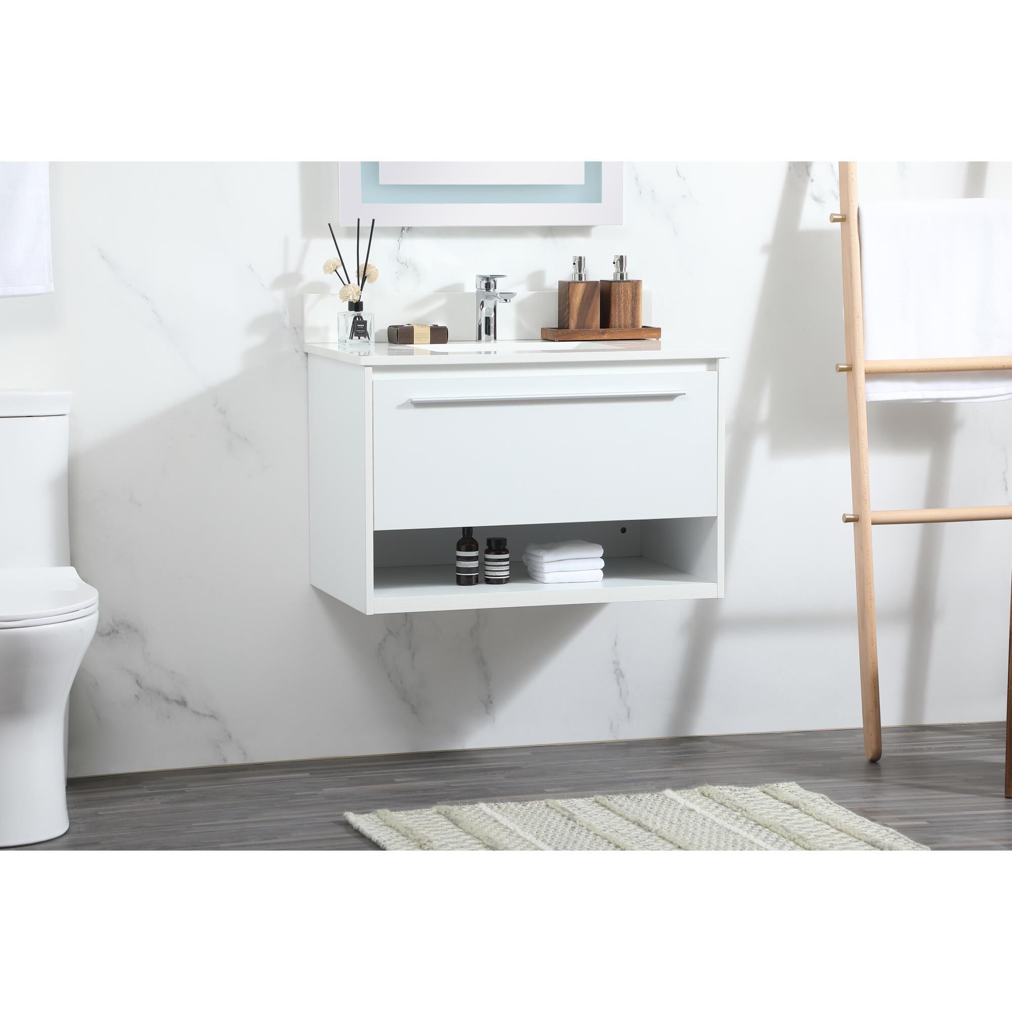 Shown in White finish