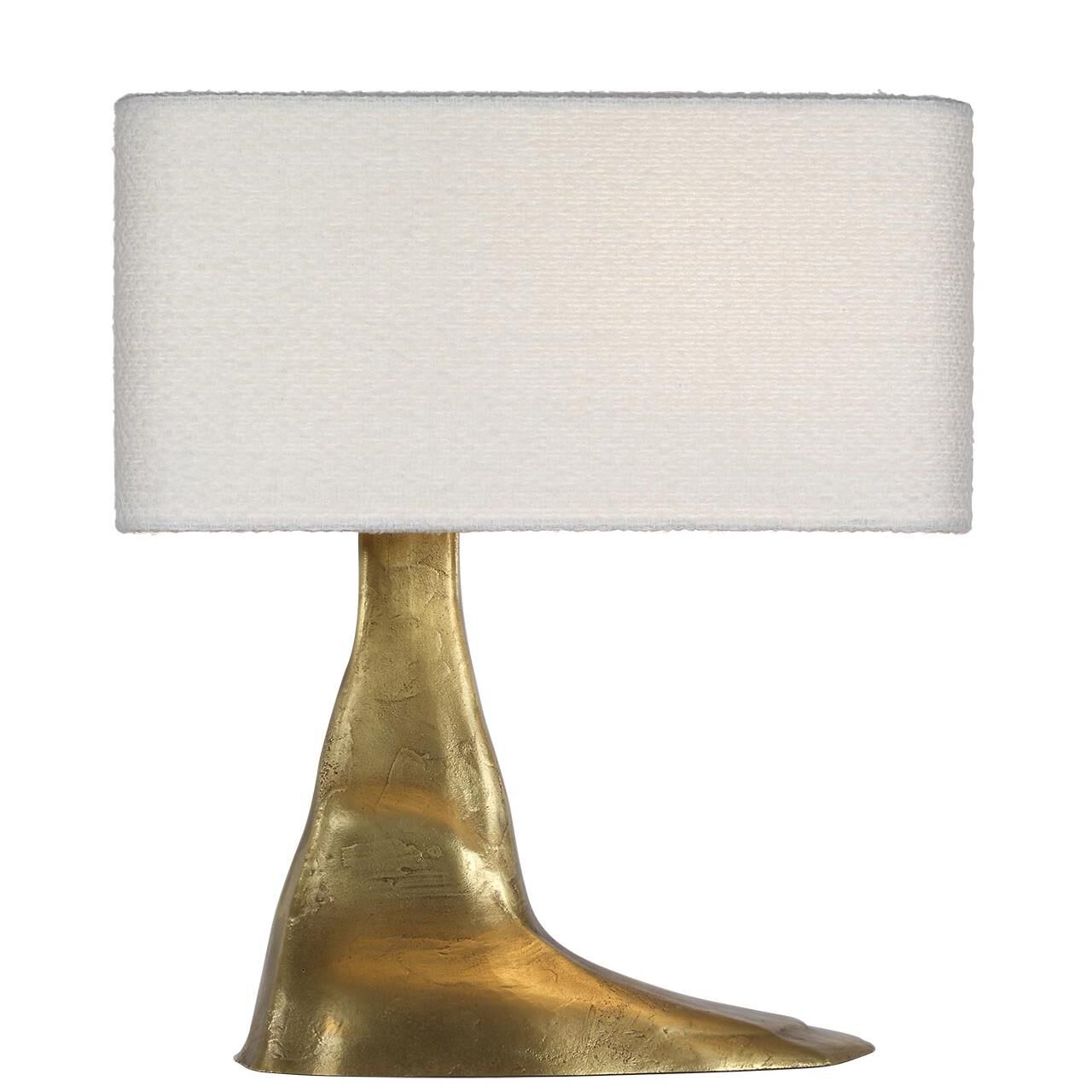 Shown in Museum Brass finish and Boucle Rectangle shade